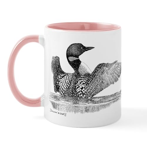 White/Pink Inside - Painted Loon Mug