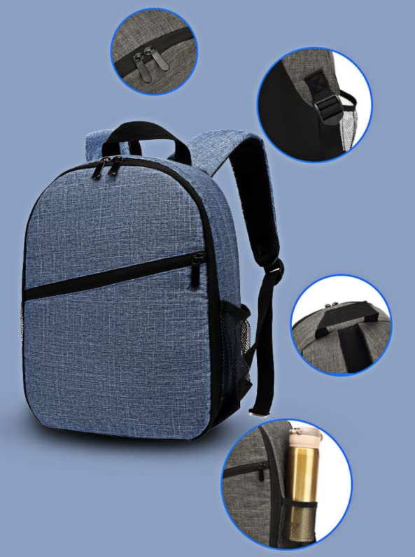 Waterproof Camera Backpack for DSLR & Mirrorless Cameras - Large Capacity Travel Camera Bag for Photographers (Blue) - Perfect for Hiking, Travel & Outdoor Photography