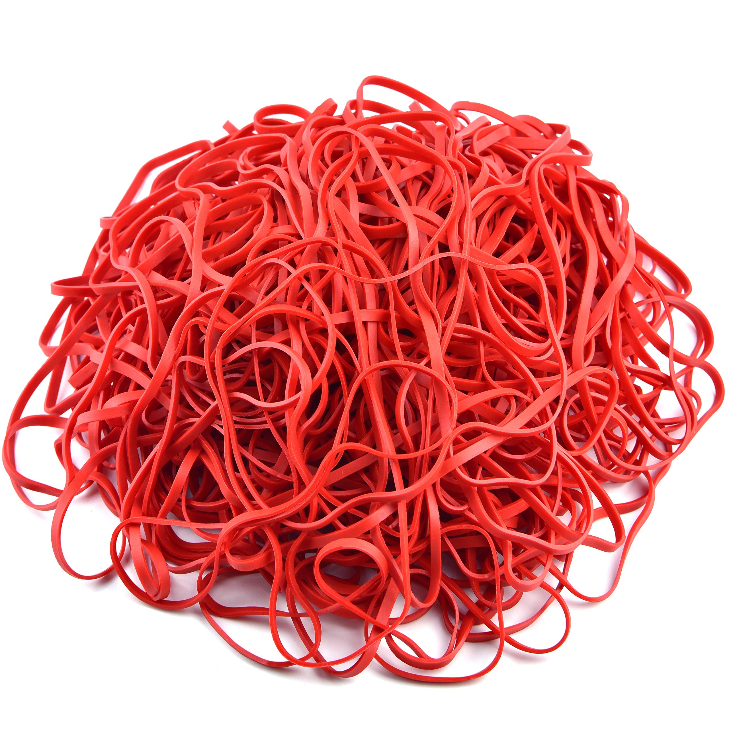 Coopay 180-Piece Large Rubber Bands Bulk (8 Inches) - Heavy Duty Strong Elastic Bands for Office, School & Home Use - Secure Trash Cans, File Folders & Bundles - Ideal for Organizing, Packing & DIY Projects (Red)