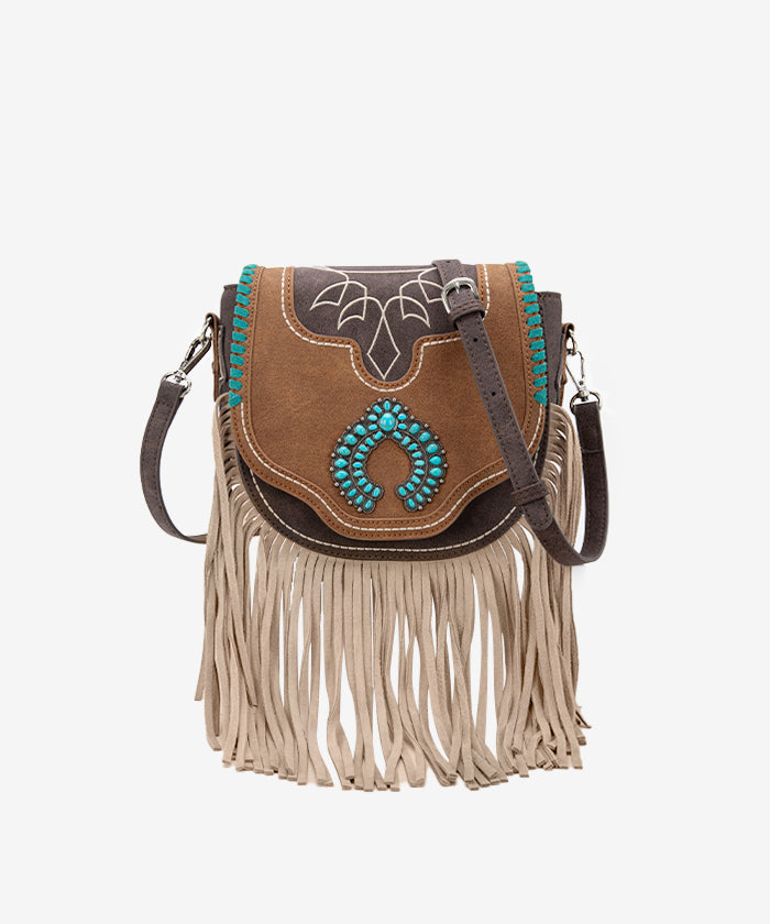Montana West Fringe Concho Crossbody Purse for Women - Stylish Leather Shoulder Bag with Western Design | Perfect for Casual Outings, Concerts & Country Events