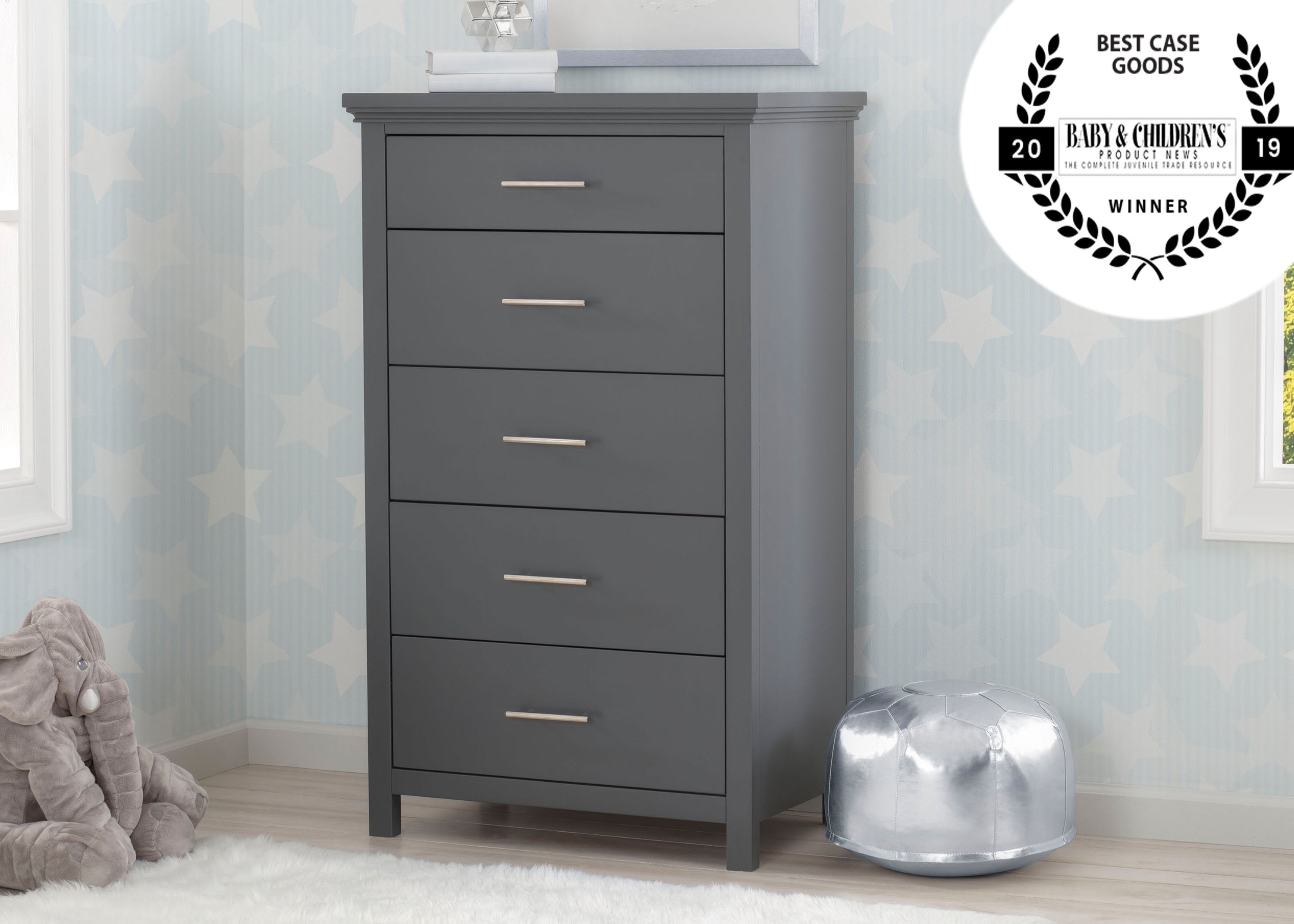Avery 5 Drawer Chest - Solid Wood Dresser for Bedroom, Nursery & Closet Organization - Perfect for Home Storage & Kids Room Decor