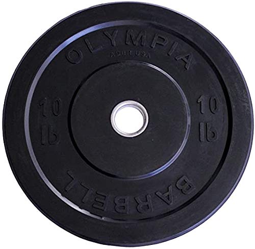 Olympic Bumper Plates - Pair of 45LB Black Rubber Weight Plates for CrossFit, Powerlifting & Home Gym Workouts - Durable & Quiet for Weight Training & Strength Exercises