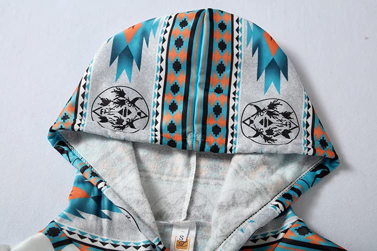 Vintage Aztec Hoodie for Women - Western Pullover Sweatshirt for Fall Fashion