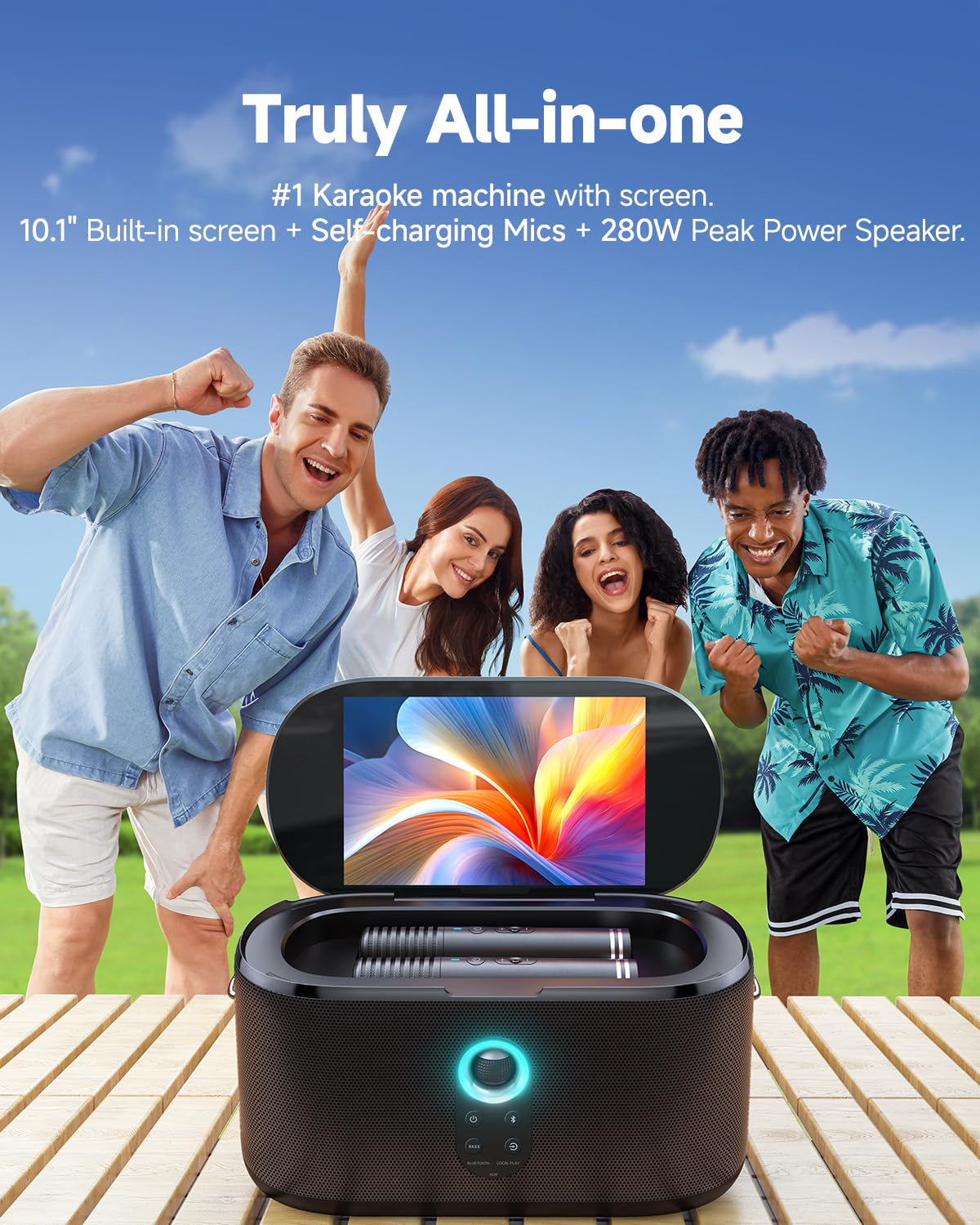 Portable Bluetooth Speaker with Microphone - 10.1