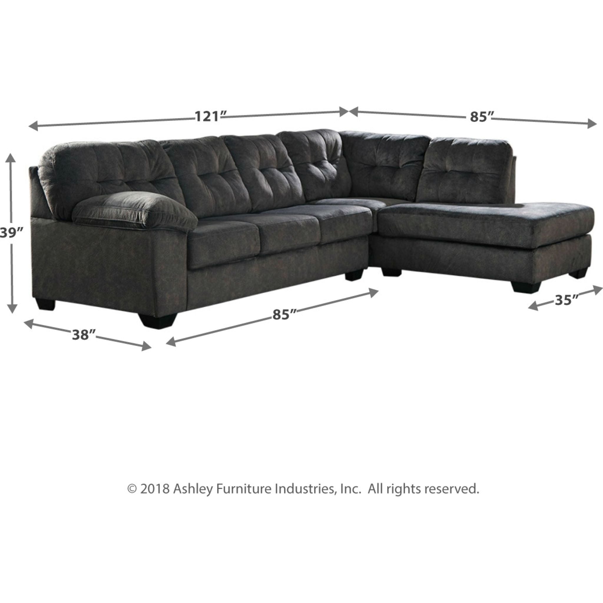 Accrington 2-Piece Sleeper Sectional Sofa with Chaise Lounge - Convertible Sleeper Sofa Bed for Small Spaces, Living Room & Guest Room Furniture - Perfect for Apartments, Dorms and Home Theater Seating