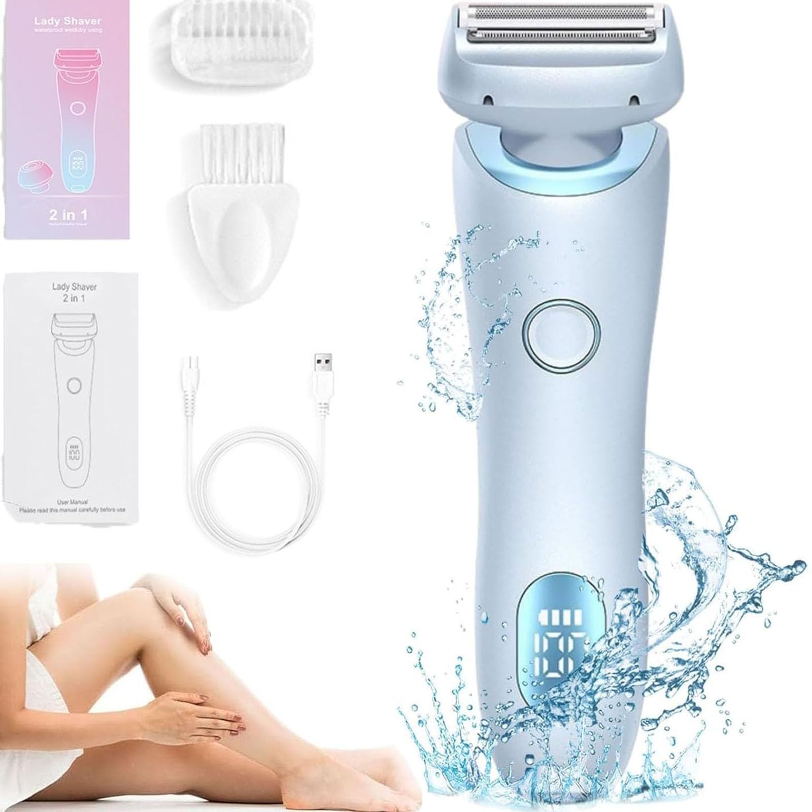 Electric Bikini Shaver for Women & Men - Portable Rechargeable Mermaid Shaver for Smooth Skin - Perfect for Travel, Gym & Beach Use