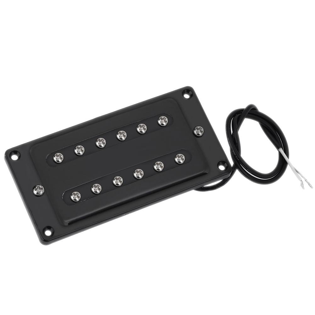 Dilwe Two Slot Metal Humbucker Pickup Cover for Electric Guitar - Brass Construction, Black Finish | Perfect for Blues, Rock & Jazz Performances