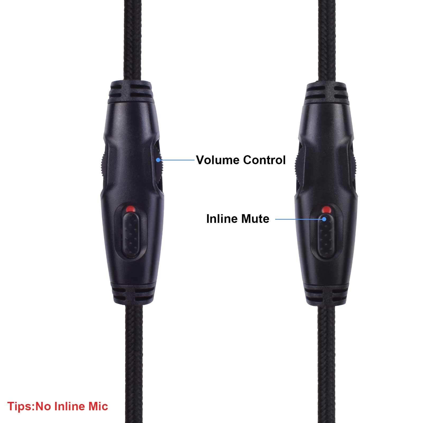 HyperX Cloud Mix & Alpha Replacement Cable - 3.5mm Aux Cord with Volume Control & Mute for Gaming Headsets (4.9Ft/1.5m) - Perfect for PC, PS4, Xbox & Mobile Gaming Accessories
