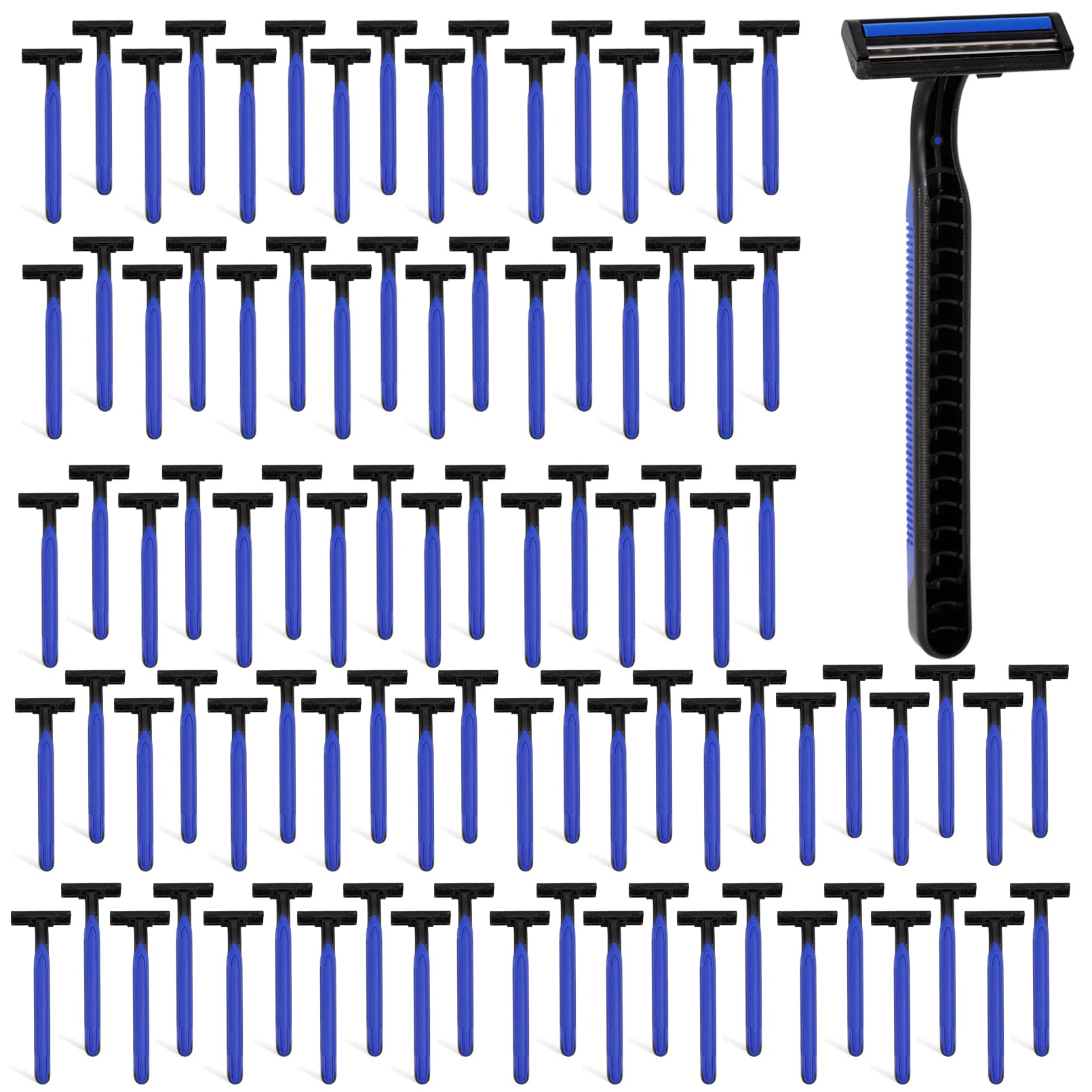 200 Pcs Disposable Twin Blade Razors with Safety Cap - Individually Wrapped Bulk Stainless Steel Shaving Razors for Men & Women - Perfect for Travel, Hotels, Bathing & Grooming