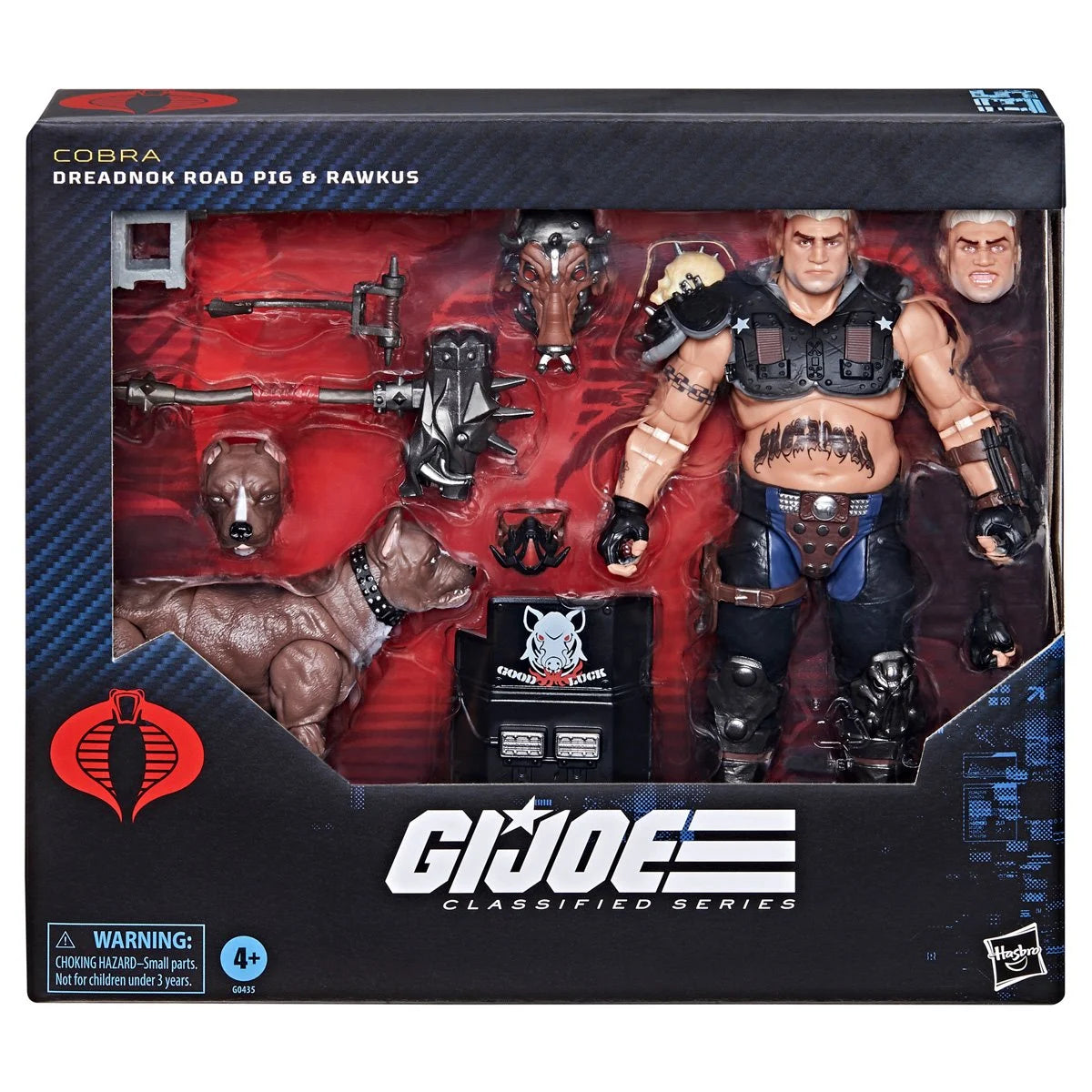 G.I. Joe Classified Series Dreadnok Road Pig & Rawkus Pit Bull Dog Action Figure Set - Collectible Military Toy for Display & Play