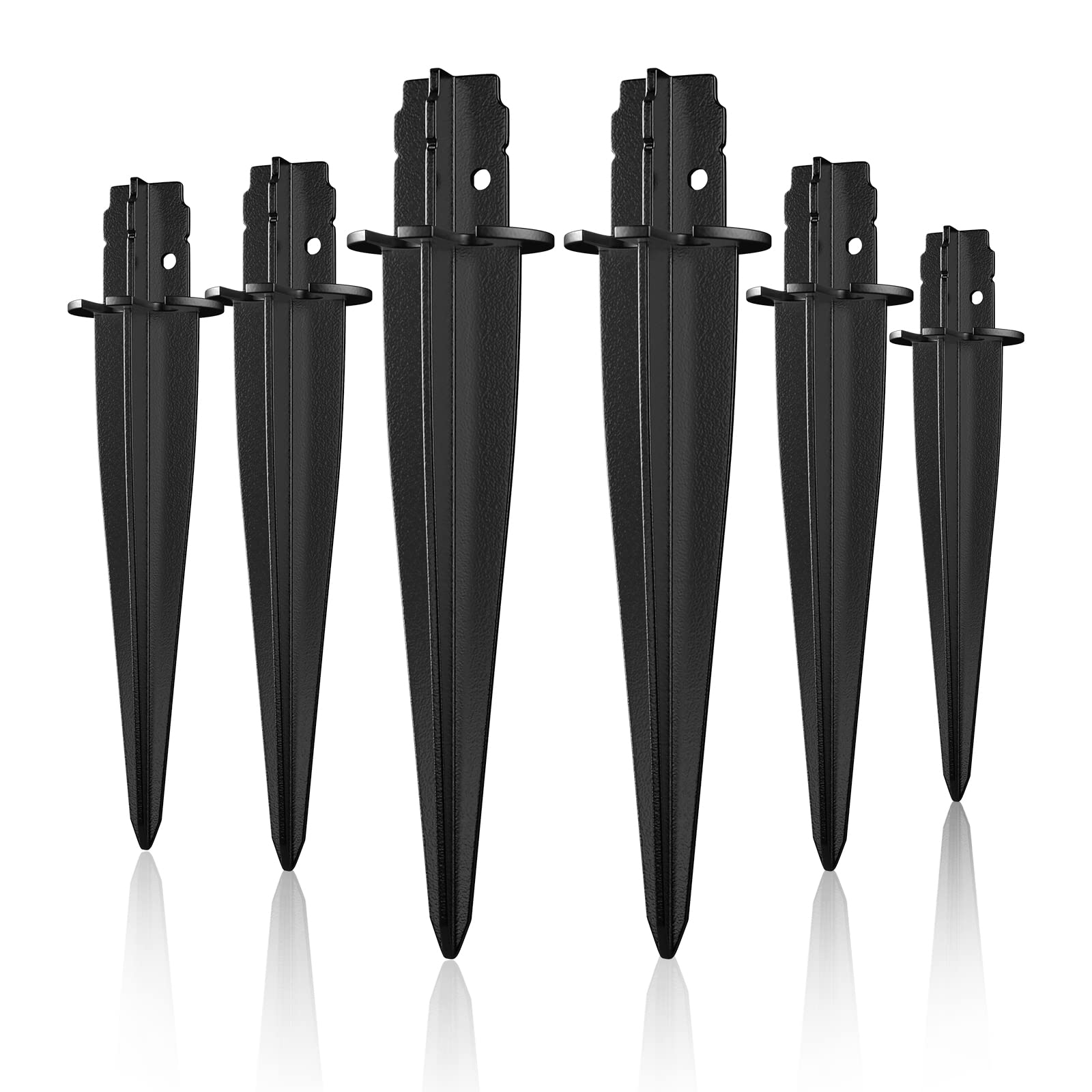 6-Pack Solar Light Replacement Metal Stakes - Durable Garden Spike for Outdoor Solar Lights | Perfect for Pathway, Lawn, and Landscape Lighting