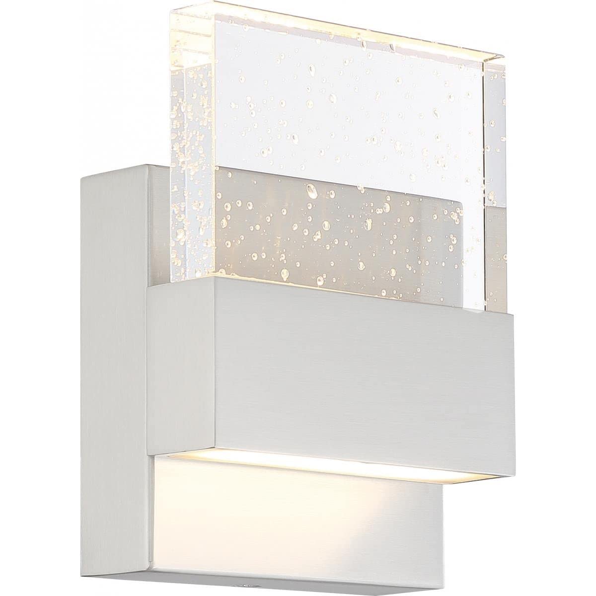Polished Nickel Finish with Seeded Glass Shade - Elegant Modern Lighting Fixture for Dining Room, Bedroom, or Living Room Decor