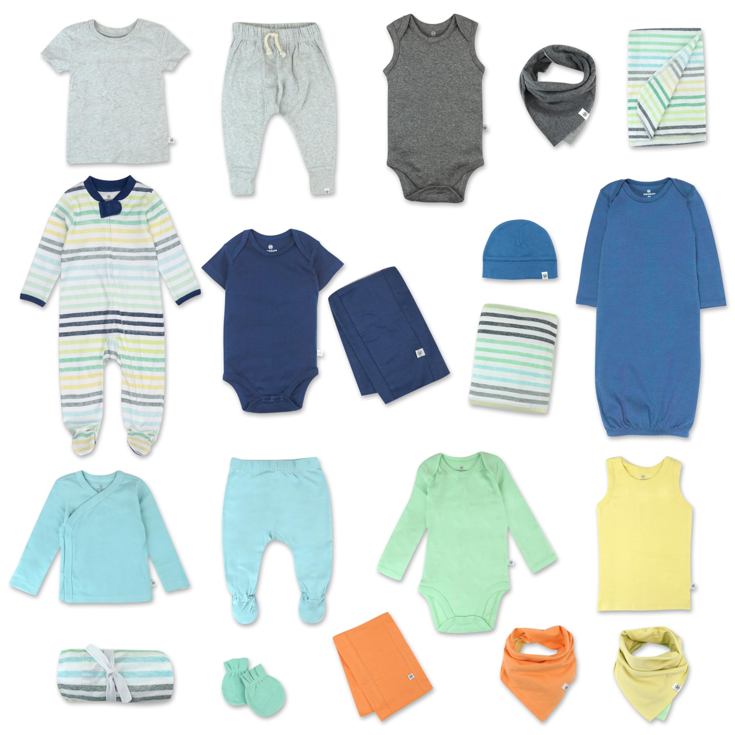 HonestBaby 100% Organic Cotton Baby Clothes Multipack Gift Sets for Newborns - Soft & Hypoallergenic Outfits for Baby Boys, Girls & Unisex (Perfect for Shower Gifts, First Outfits & Everyday Wear)