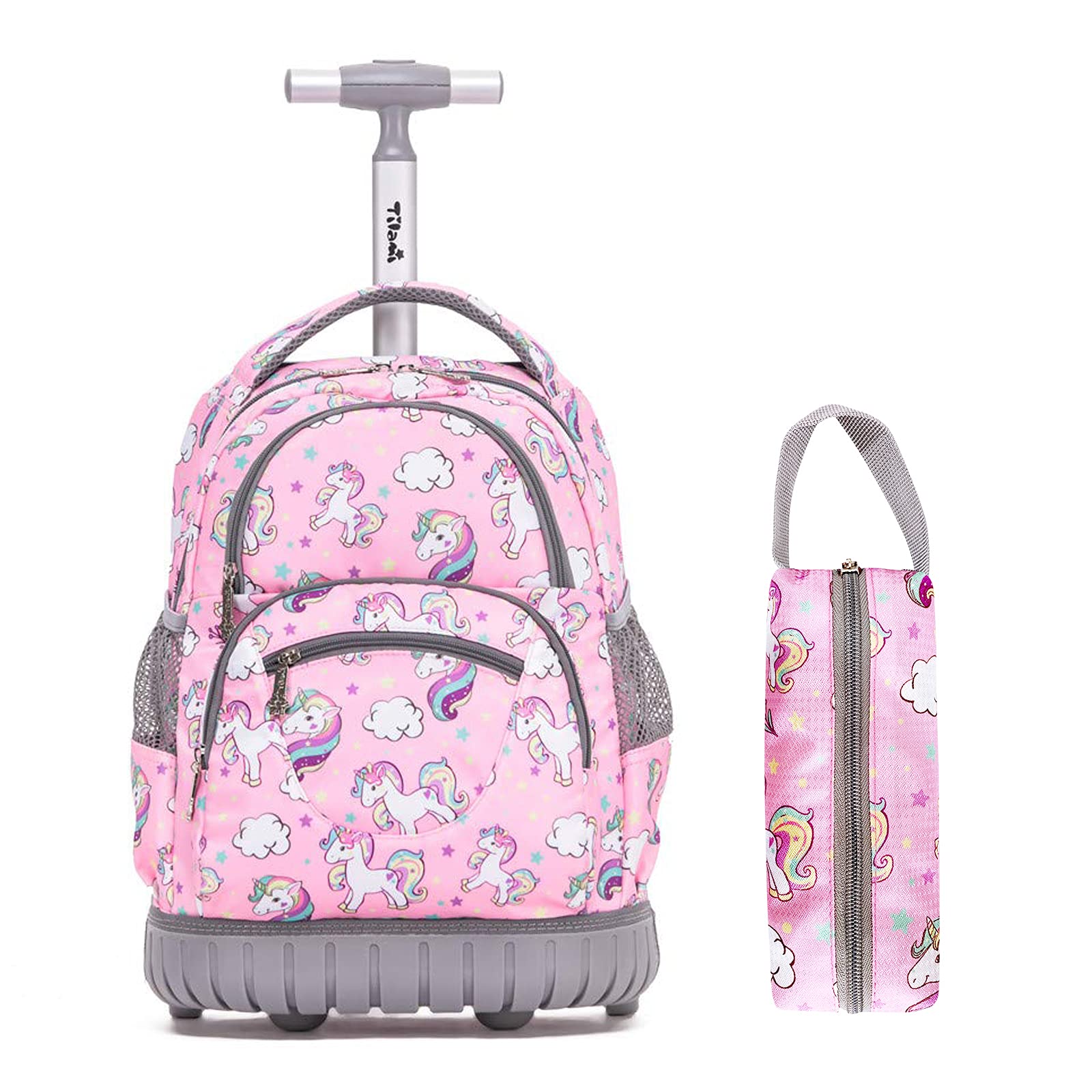 Tilami 16 Inch Rolling Backpack for School, College & Travel - Lightweight Carry-on Backpack with Wheels for Boys & Girls - Perfect for Commuting, Campus Life & Airplane Trips