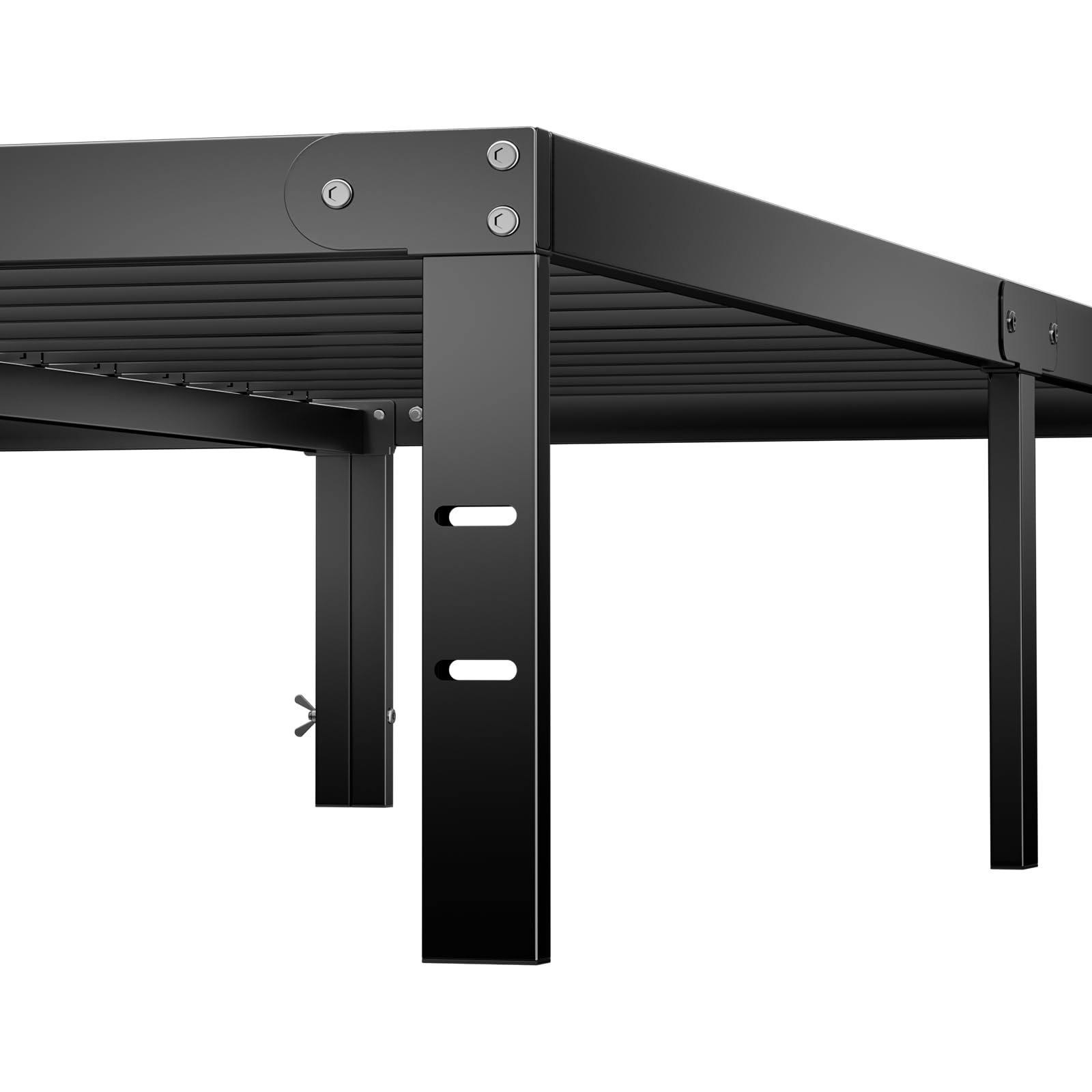 DUMOS Twin Size Metal Platform Bed Frame with Steel Slat Support - No Box Spring Needed, Under Bed Storage Space, Easy Assembly, Black - Perfect for Kids Rooms, Guest Beds & Small Apartments