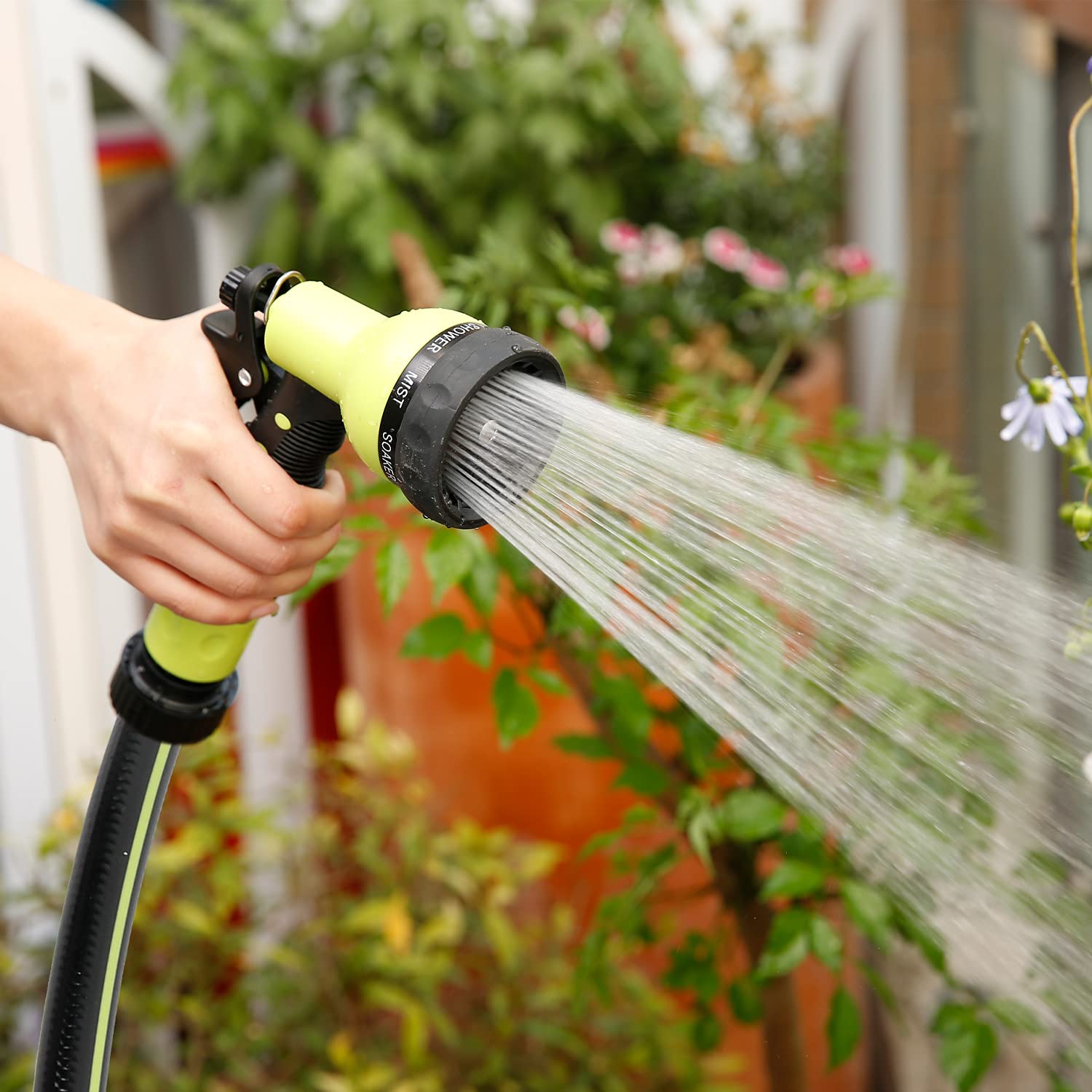 Worth Garden 5/8 in. x 100 ft. Heavy Duty Flexible Garden Hose - Non-Kinking, Durable PVC Material with Brass Fittings - 12-Year Warranty (H155B02) - Perfect for Lawn Care, Gardening, and Outdoor Watering