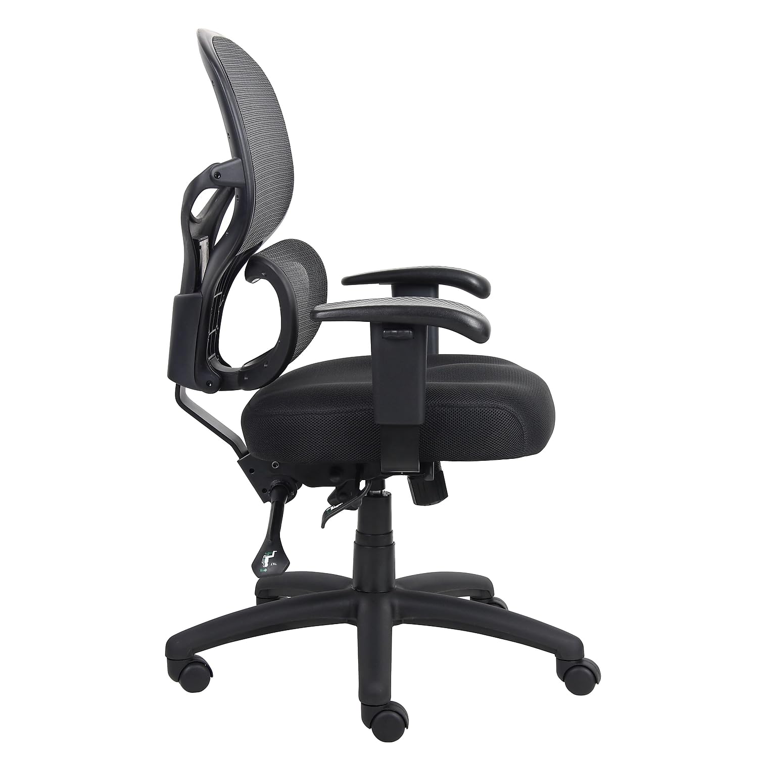 Boss Office Products Multi-Function Ergonomic Task Chair - Black Adjustable Swivel Office Chair for Home & Business Workspaces