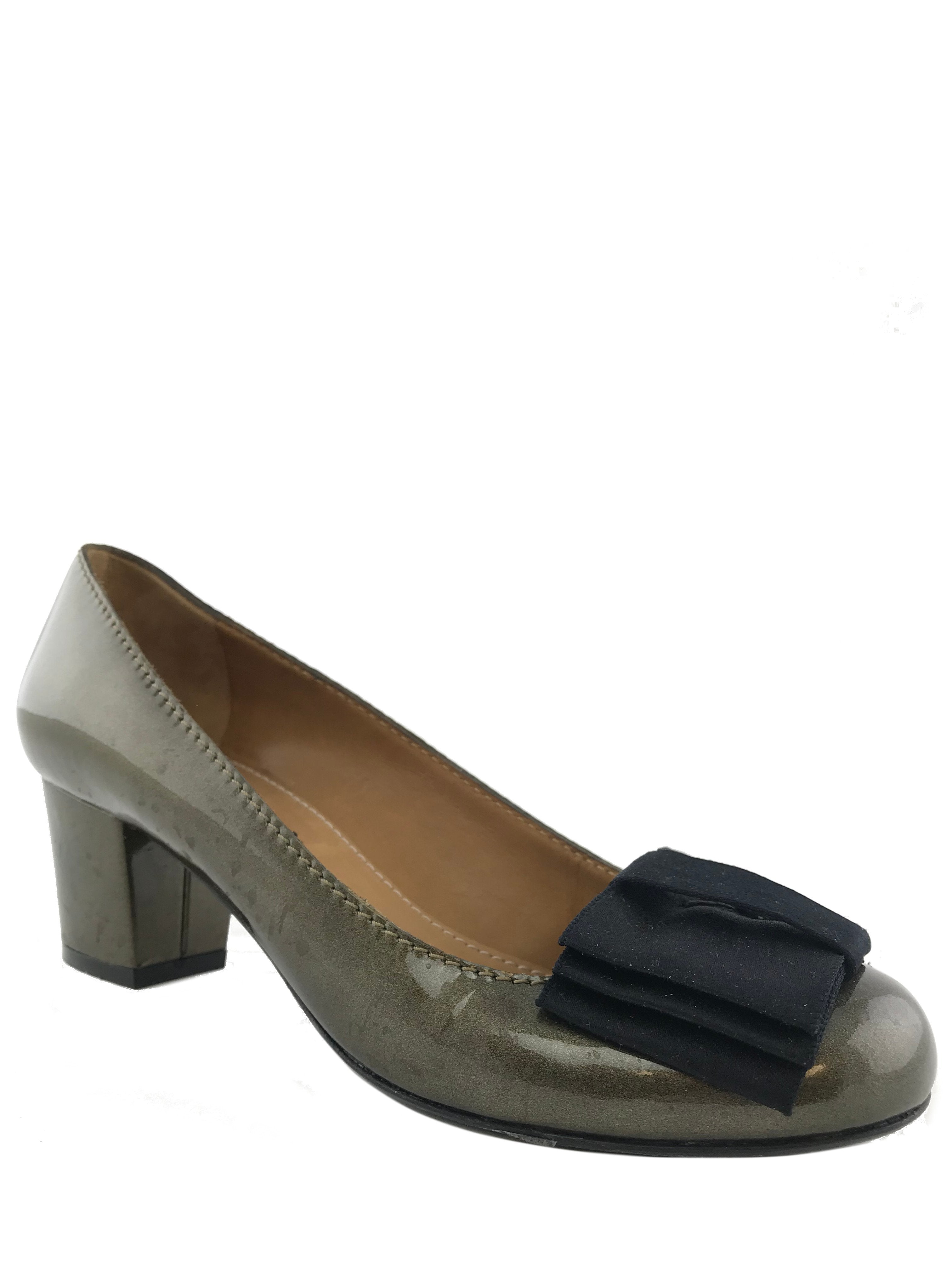 Lanvin Patent Leather Bow Ribbon Pumps - Women's Size 8.5 (US) | Elegant High Heels for Weddings, Parties & Formal Events