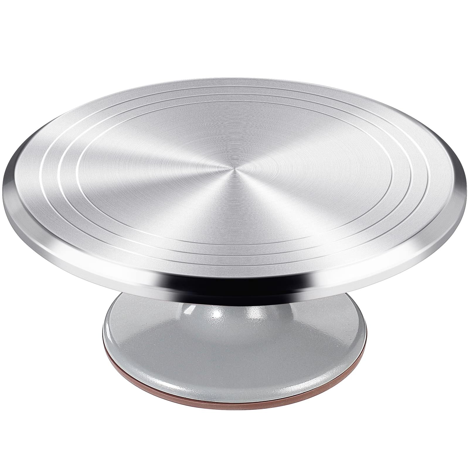 12 Inch Round Aluminum Revolving Cake Decorating Stand - Heavy Duty Cake Turntable for Smooth Rotation, Perfect for Cake Decorating, Pastries, Cupcakes & Dessert Presentation - Ideal for Home Bakers & Professional Chefs