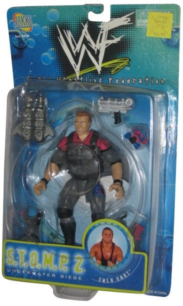 1998 WWF Jakks Pacific S.T.O.M.P. Series 2 Owen Hart Wrestling Action Figure - Collectible Vintage Toy for WWF Fans & Wrestling Memorabilia Collectors - Perfect for Display, Gifts, and Nostalgic Play