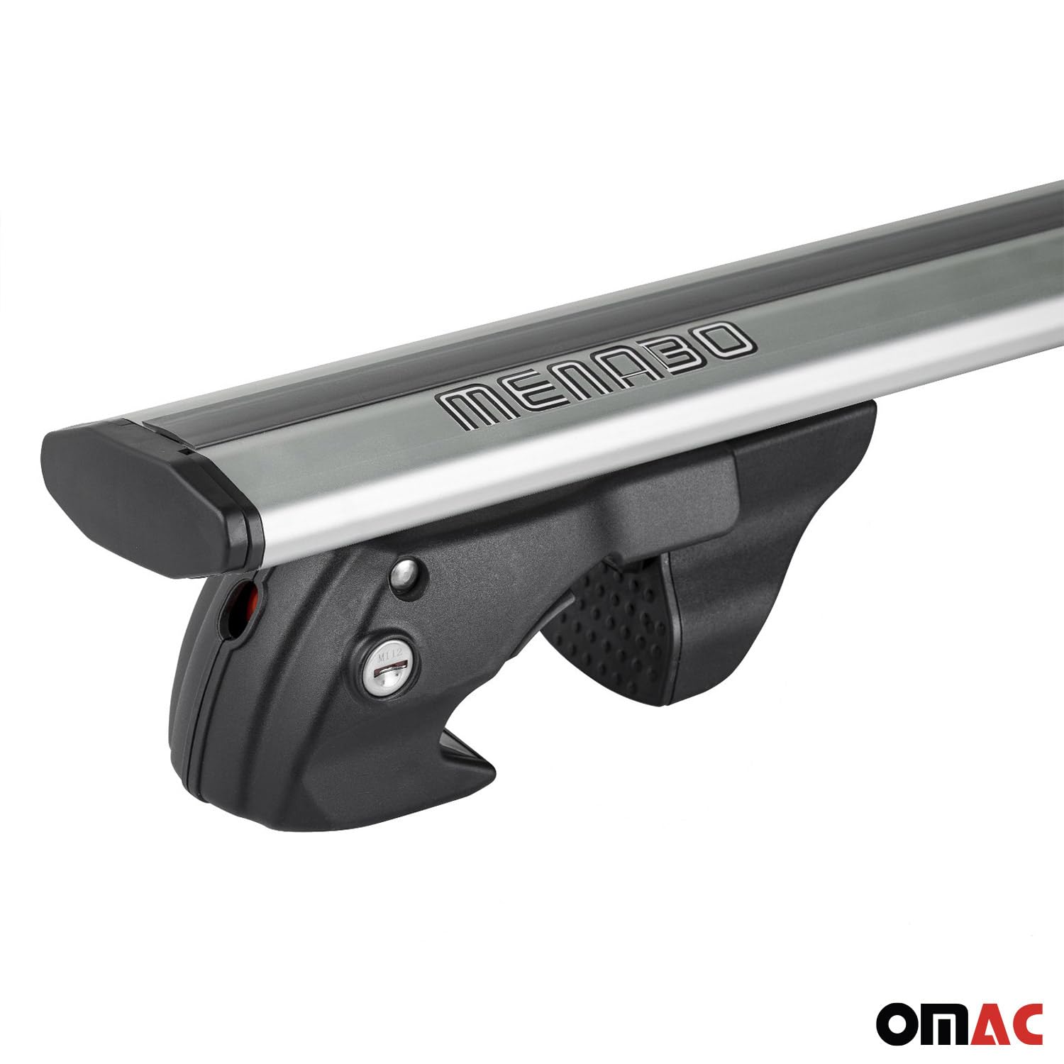 OMAC Aluminum Roof Rack Cross Bars for VW Touareg 2004-2006 - Silver Anti-Theft 2-Piece Set - Perfect for Kayak, Canoe, Surfboard, Ski, Snowboard & Camping Gear Transport
