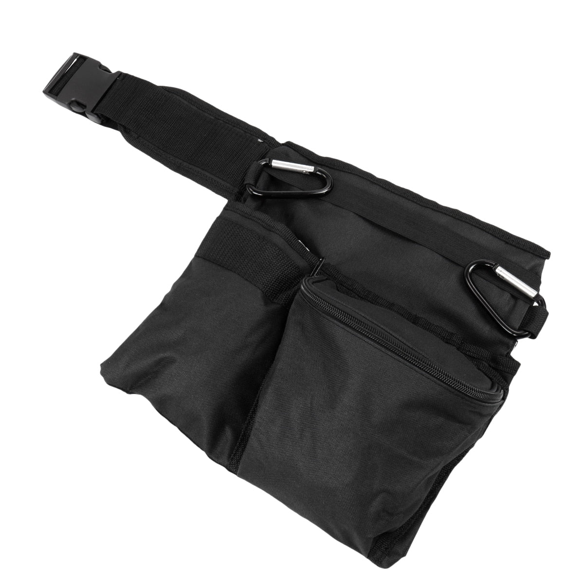 Black Metal Detector 3 Pocket Prospectors Utility Belt with Pouch & 2 Carabiners - Durable Treasure Hunting Gear for Gold Prospecting, Coin Shooting & Outdoor Adventures