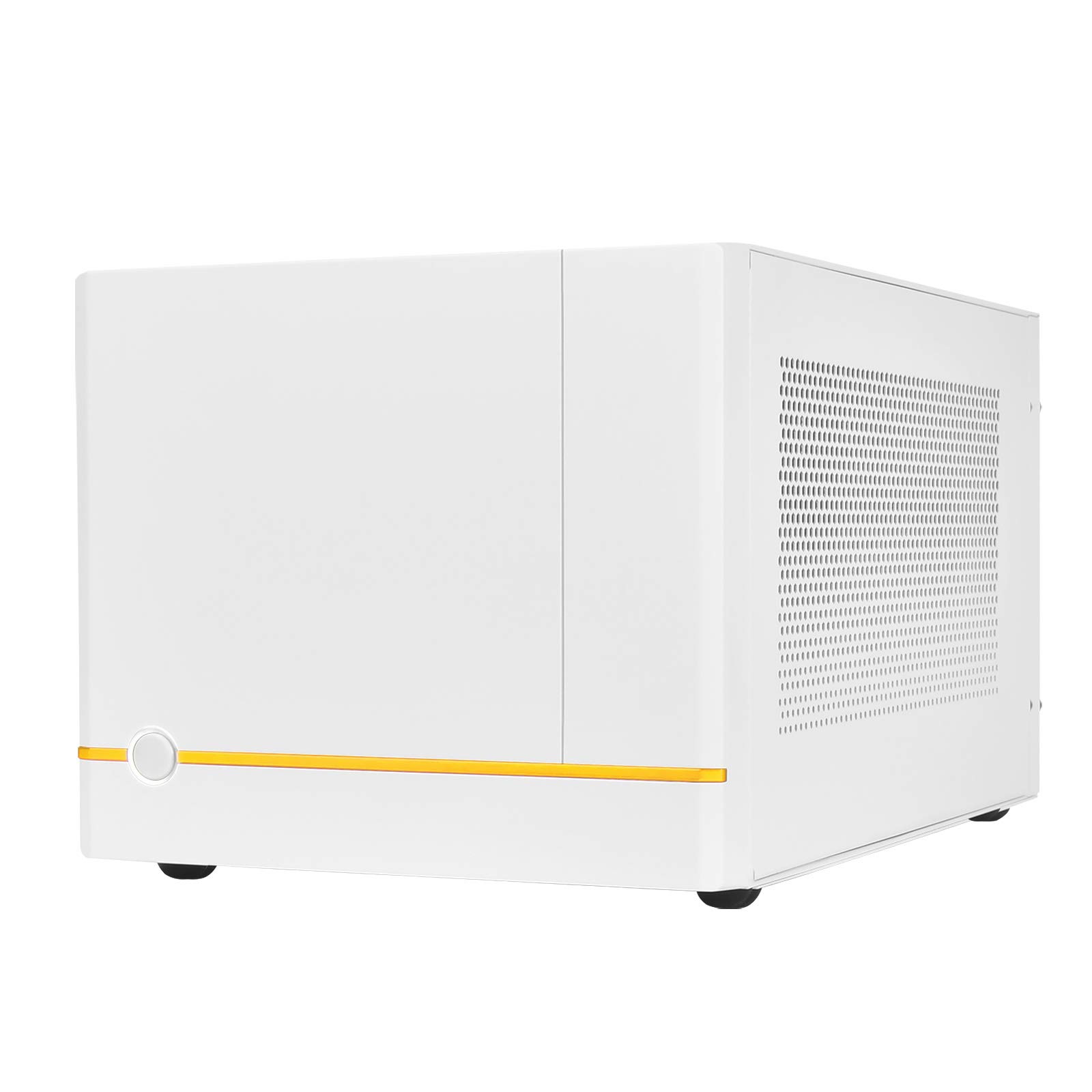SilverStone Technology SUGO 14 SG14 White Mini-ITX Cube PC Case - Supports 3 Slot Full Length GPUs, ATX PSU & 240mm AIO - 4 Removable Panels (SST-SG14W) - Perfect for Compact Gaming Rigs & Home Theater PCs