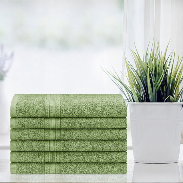 Premium 6-Piece Organic Cotton Hand Towel Set - Soft, Absorbent & Eco-Friendly - Perfect for Bathroom, Kitchen & Guest Use