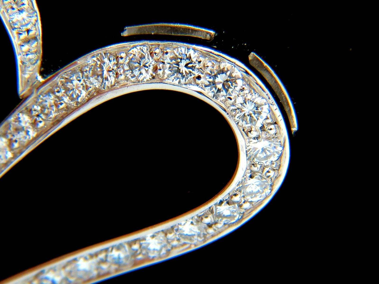 3.00 Carat Round Diamond Modern Swirl Heart Pendant with 14K Gold Chain - G/VS Quality, Rare & Elegant Jewelry for Anniversary, Valentine's Day & Special Occasion Gifts