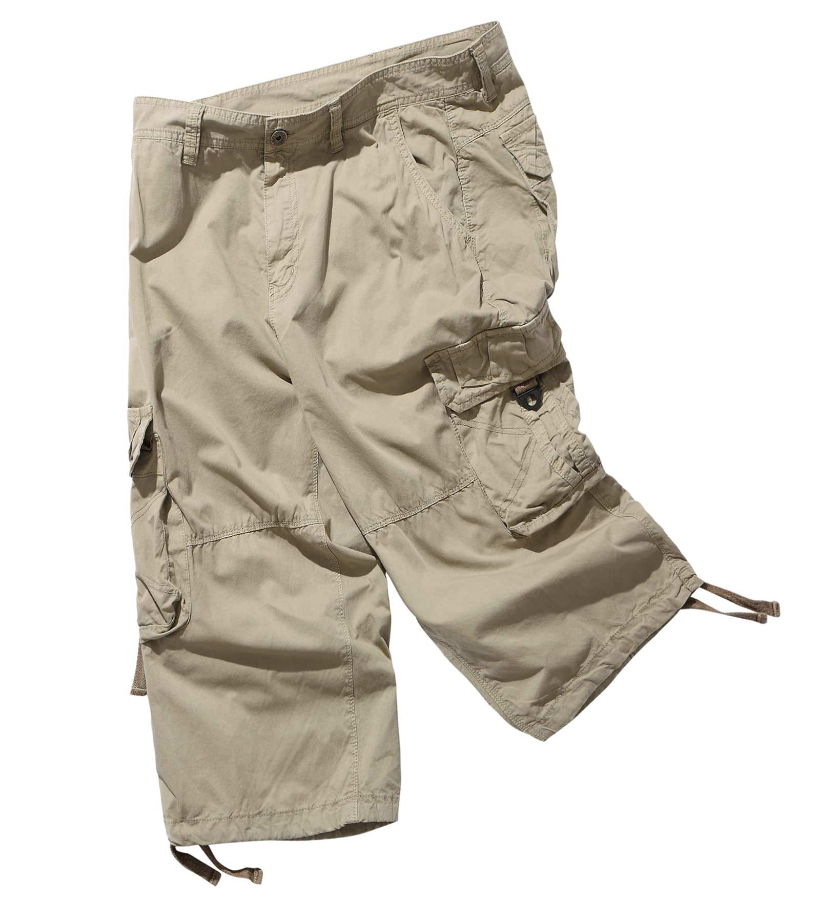 Men's 3/4 Length Cargo Shorts - Below The Knee Casual & Utility Shorts for Outdoor Activities, Hiking, and Summer Wear
