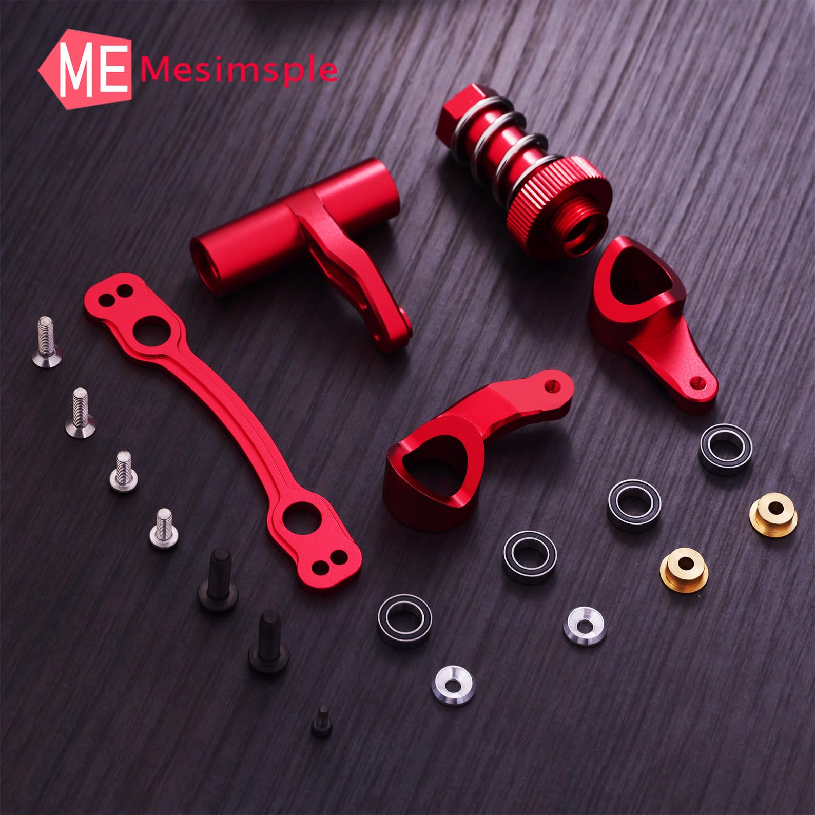 Upgraded Red Steering Bellcrank & Body Clips Set for Arrma 1/7 Felony, Infraction, Limitless, Mojave 6S - Compatible with 1/8 Kraton, Outcast, Notorious, Talion 6S - High-Performance Steering Servo Saver Replacement - Perfect for RC Car Racing and Off-Road Bashing