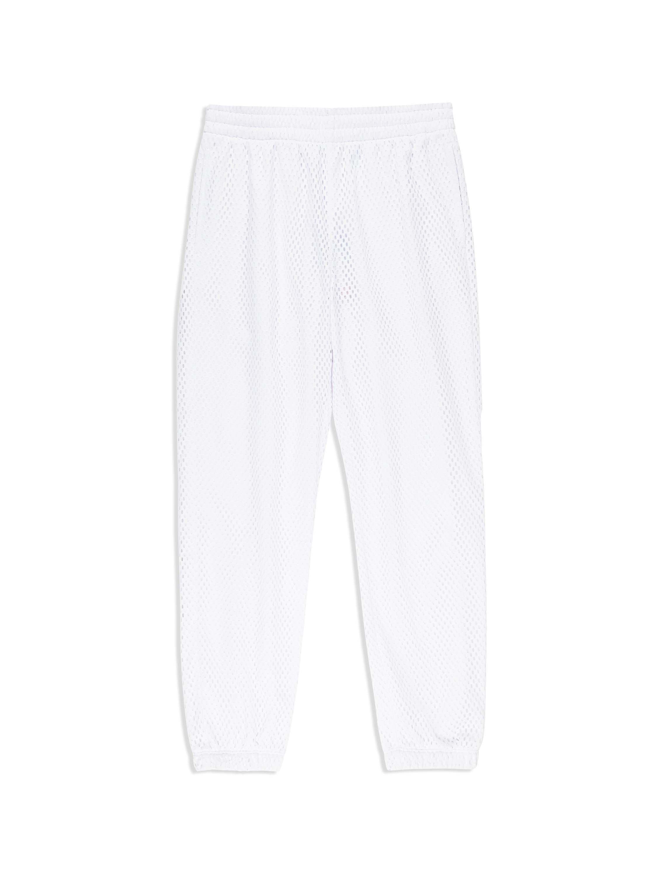Adria Women's Mesh Track Pants - Breathable Workout Running Yoga Athletic Joggers - Comfortable & Stylish for Gym, Lounge & Casual Wear - Brilliant White