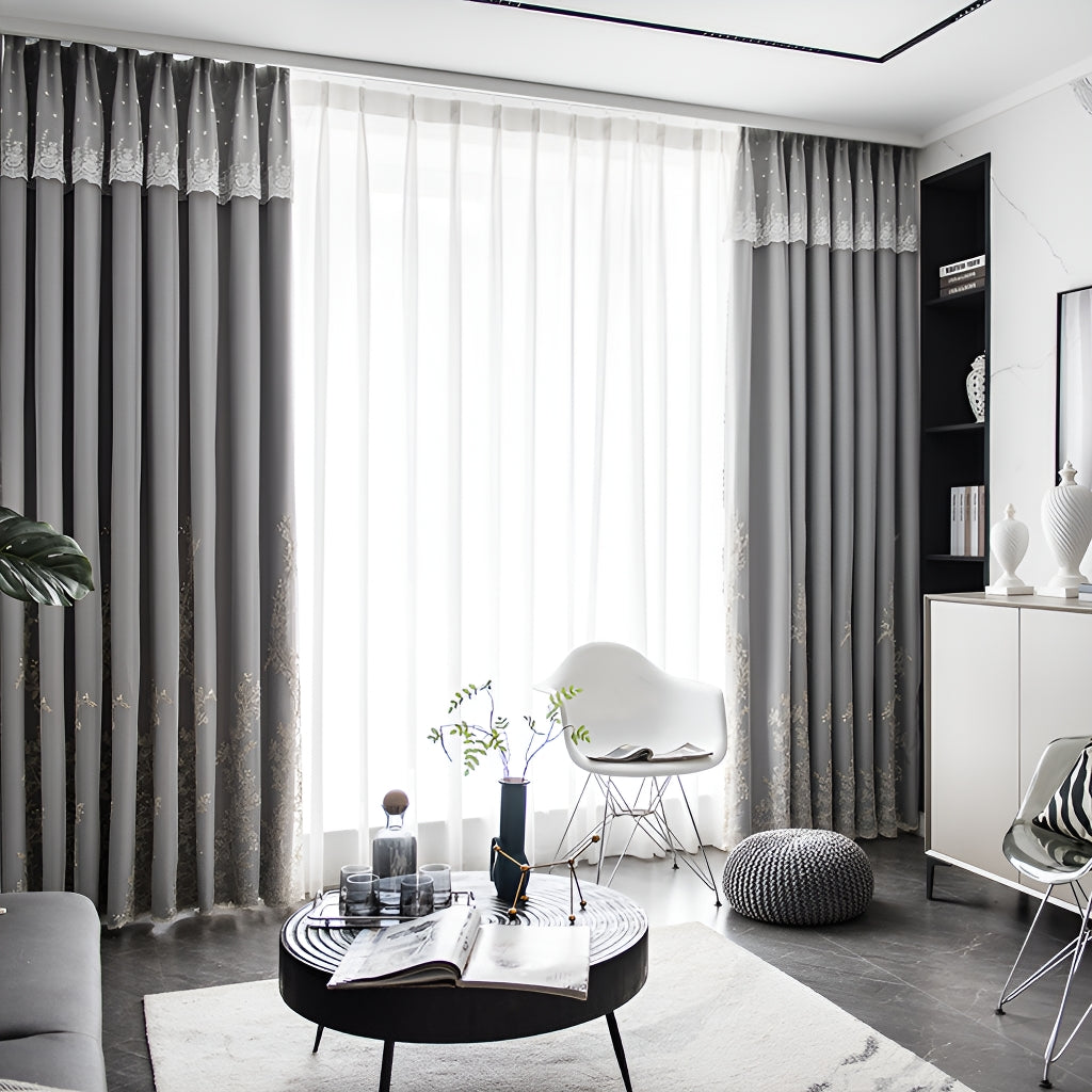 Aniya Two-Layer Room Darkening Blackout Custom Curtains - Thermal Insulated Window Drapes for Bedroom, Living Room & Nursery