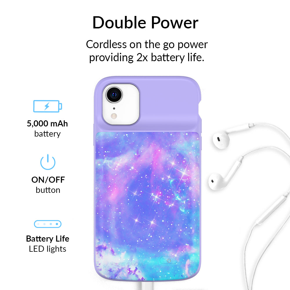 Samsung Galaxy & iPhone Charging Case - 5000mAh Portable Power Bank with Fast Charging - Perfect for Travel, Work, and Outdoor Activities