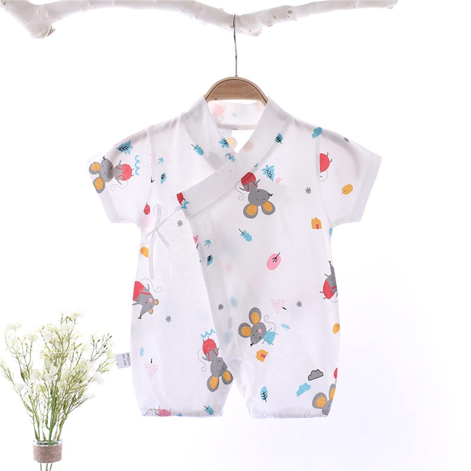 Baby Newborn Cotton Cartoon Short Sleeve Romper Jumpsuit - Soft Summer Outfit for Infant Girls & Boys | Perfect for Playtime, Daycare & Family Outings