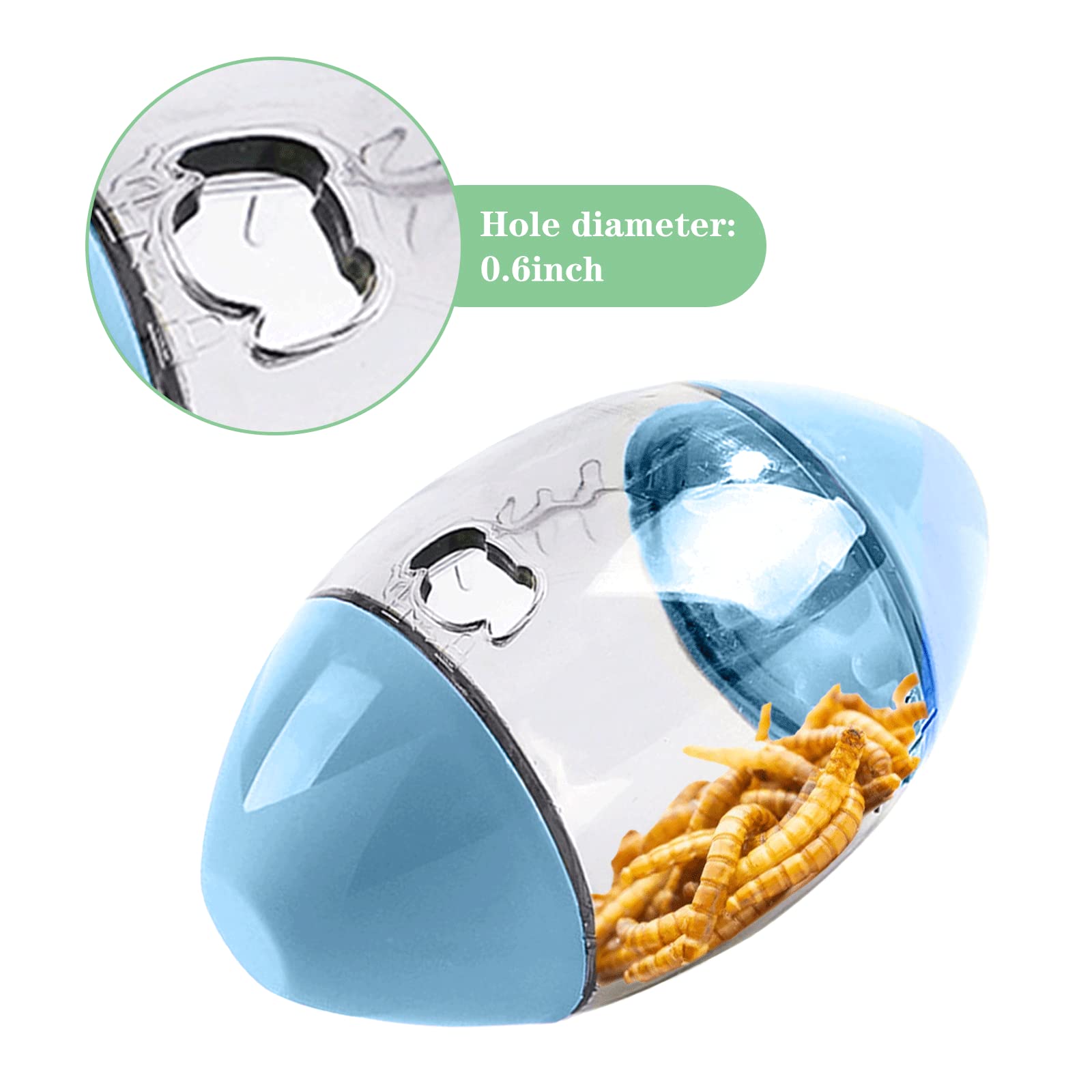 Interactive Reptile Enrichment Toys - Rugby Shape Feeder for Bearded Dragons, Lizards & Geckos | Stimulating Small Animal Toys for Mental Exercise & Natural Hunting Instincts | Perfect for Cage Entertainment & Training Sessions