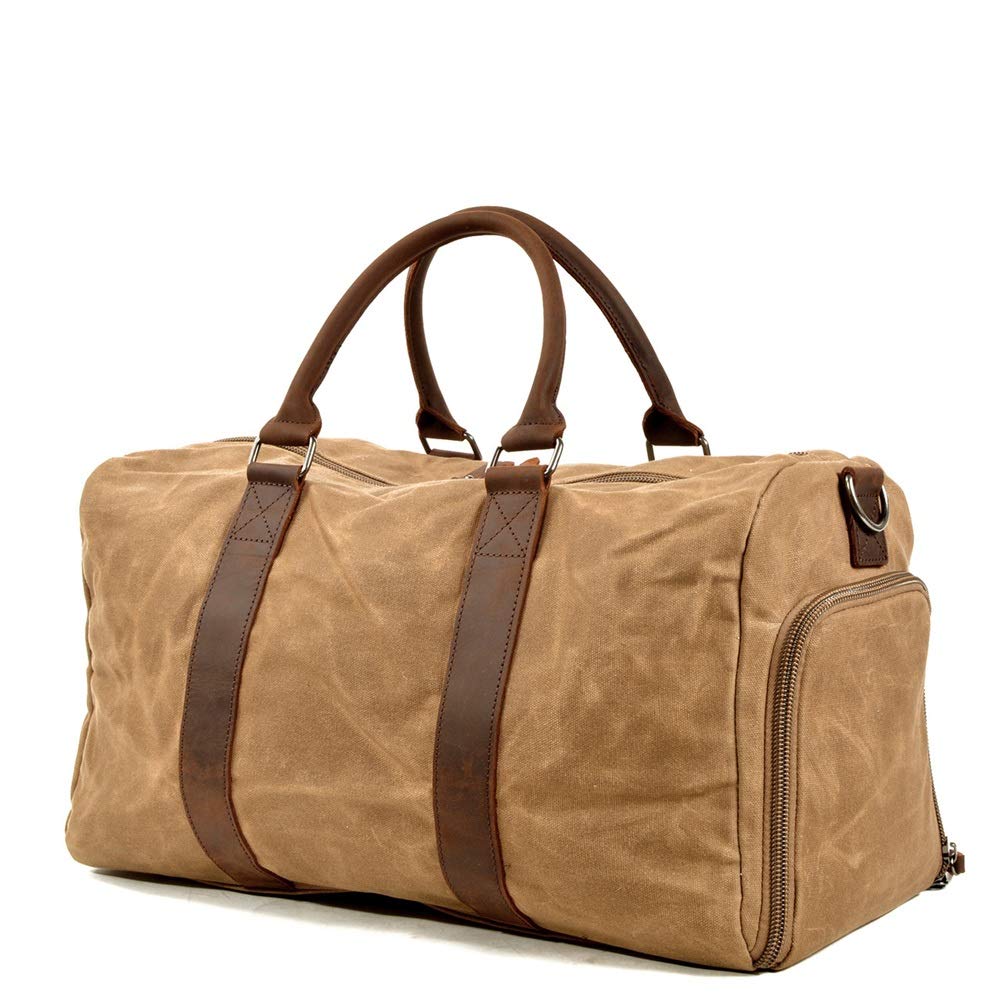 **HttKse Waterproof Canvas Golf Travel Duffel Bag - Weekend Sports Gym Shoulder Bag with Shoe Compartment for Men & Women | Perfect for Golf, Gym, Outdoor Activities & Travel**