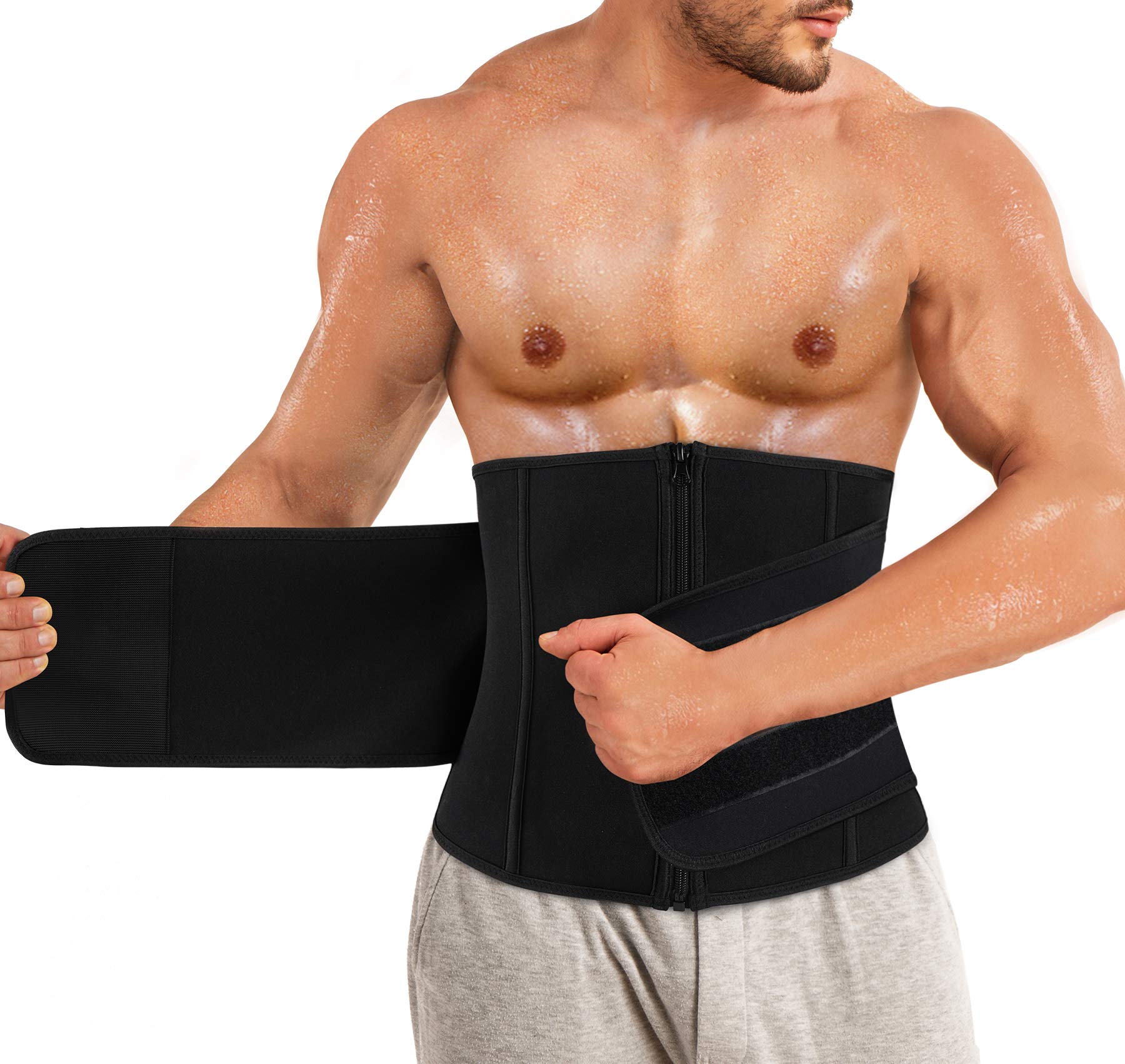 TAILONG Men's Waist Trimmer Belt - Neoprene Waist Trainer for Weight Loss & Slimming, Body Shaper Workout Belly Band, Sports Girdle for Gym & Postpartum Recovery