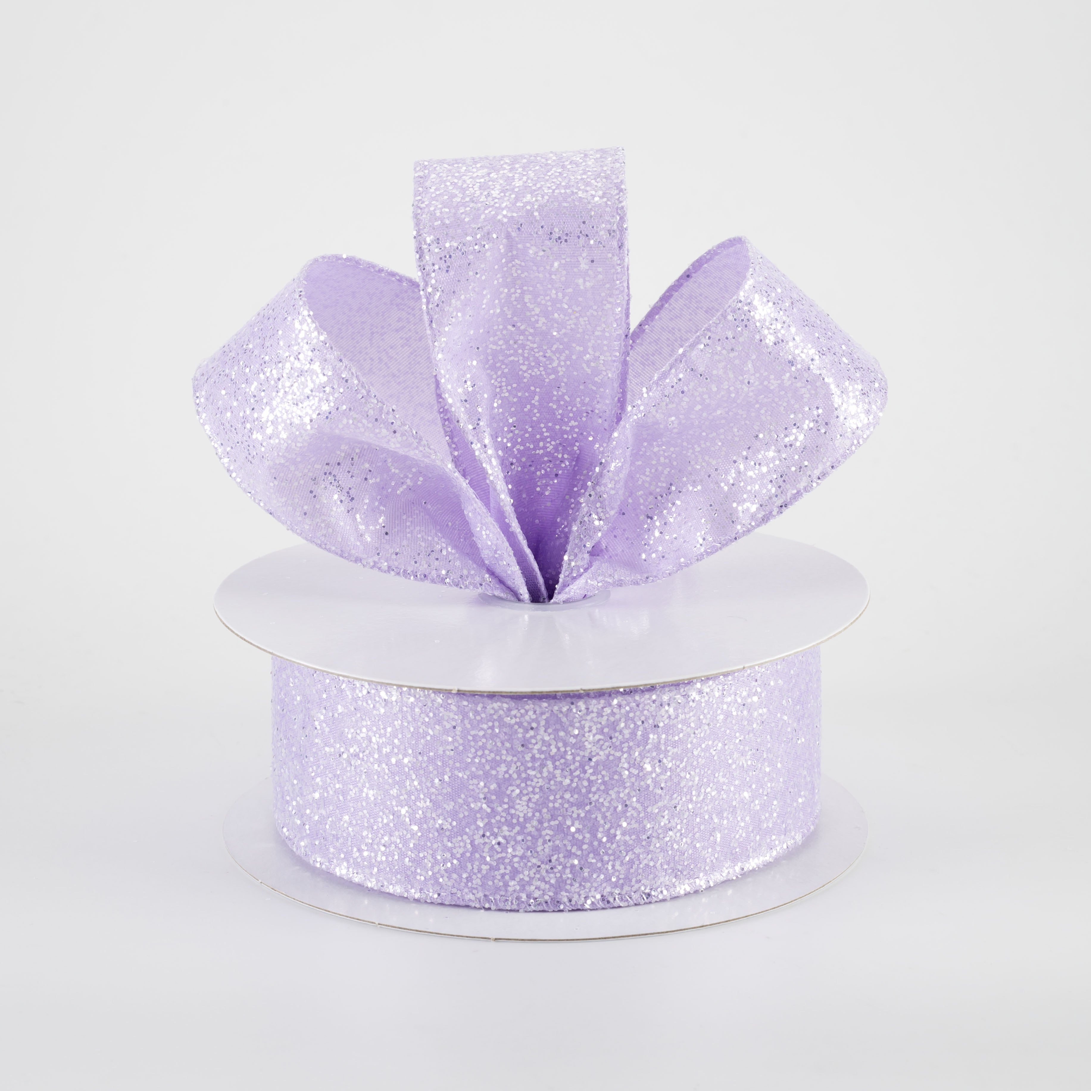 1.5 Inch Wide Lavender Purple Candy Glitter Satin Ribbon - 10 Yards Bulk Roll for Gift Wrapping, DIY Crafts, Hair Bows, Party Decorations & Scrapbooking
