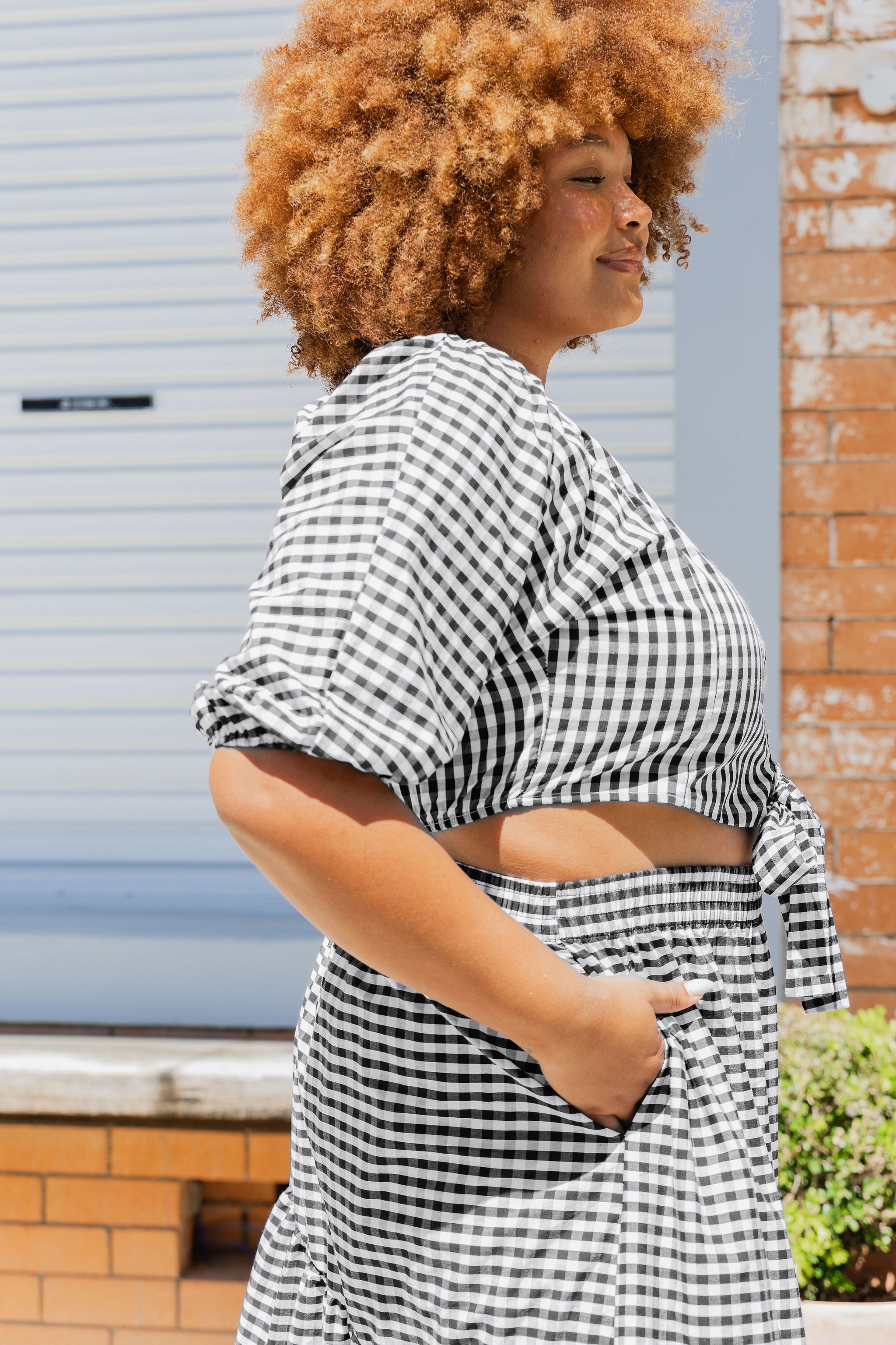 Penelope Top - Black & White Gingham Checkered Blouse for Women | Casual Summer Tops for Outing, Dating & Office Wear