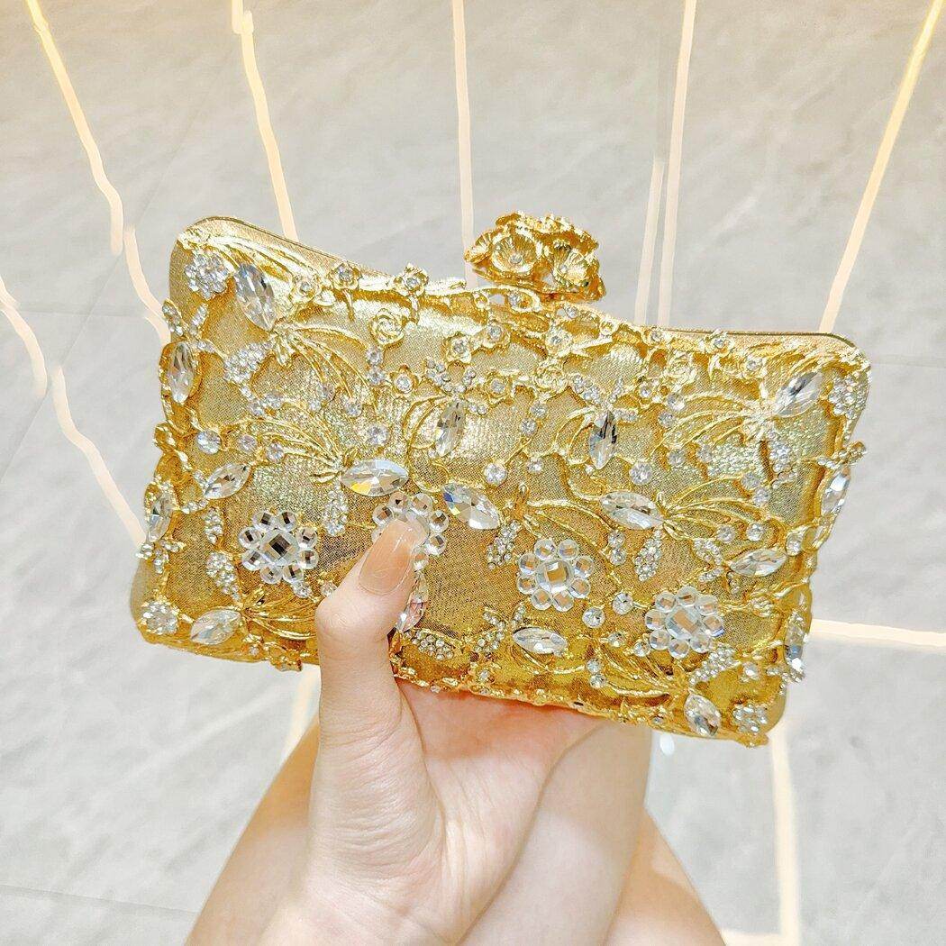 Luxury Diamond-Encrusted Evening Clutch Handbag for Women - Elegant Banquet & Party Accessory - Perfect for Weddings, Galas, and Formal Events (Style 801446090486)