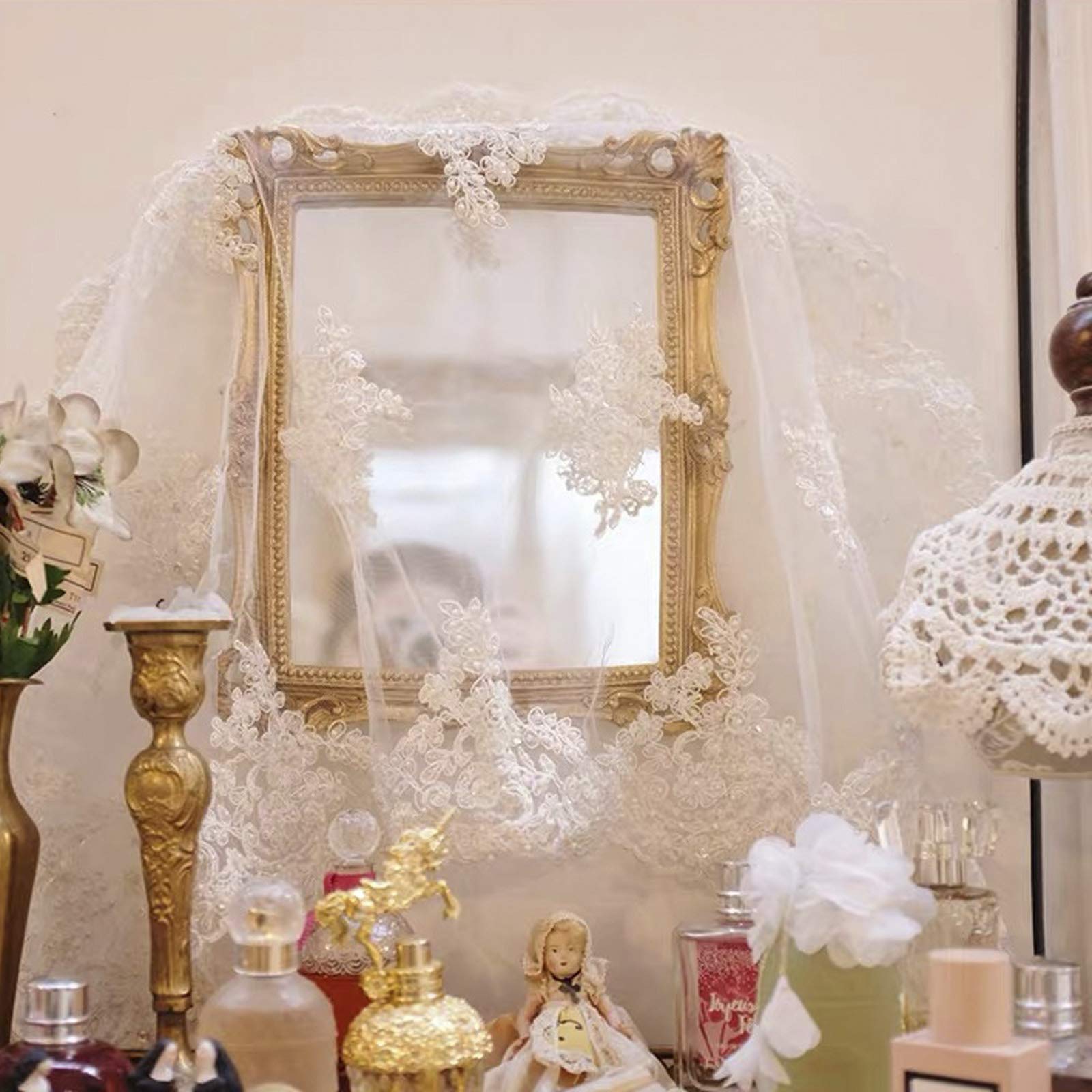 Luxury Ornate Gold Baroque Frame Mirror - Elegant Small Rectangle Square Wall Mirror for Vanity, Makeup & Decor | Perfect for Bedroom, Bathroom & Dressing Room