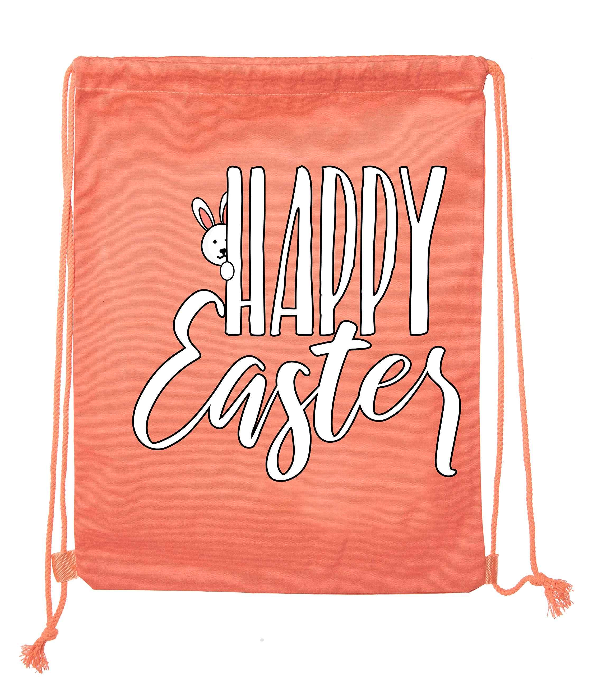 Easter Basket Backpack - Bulk Cotton Drawstring Cinch Bags for Easter Bunny Gifts (Peaking Bunny Design) - Perfect for Easter Egg Hunts, Party Favors & Holiday Celebrations