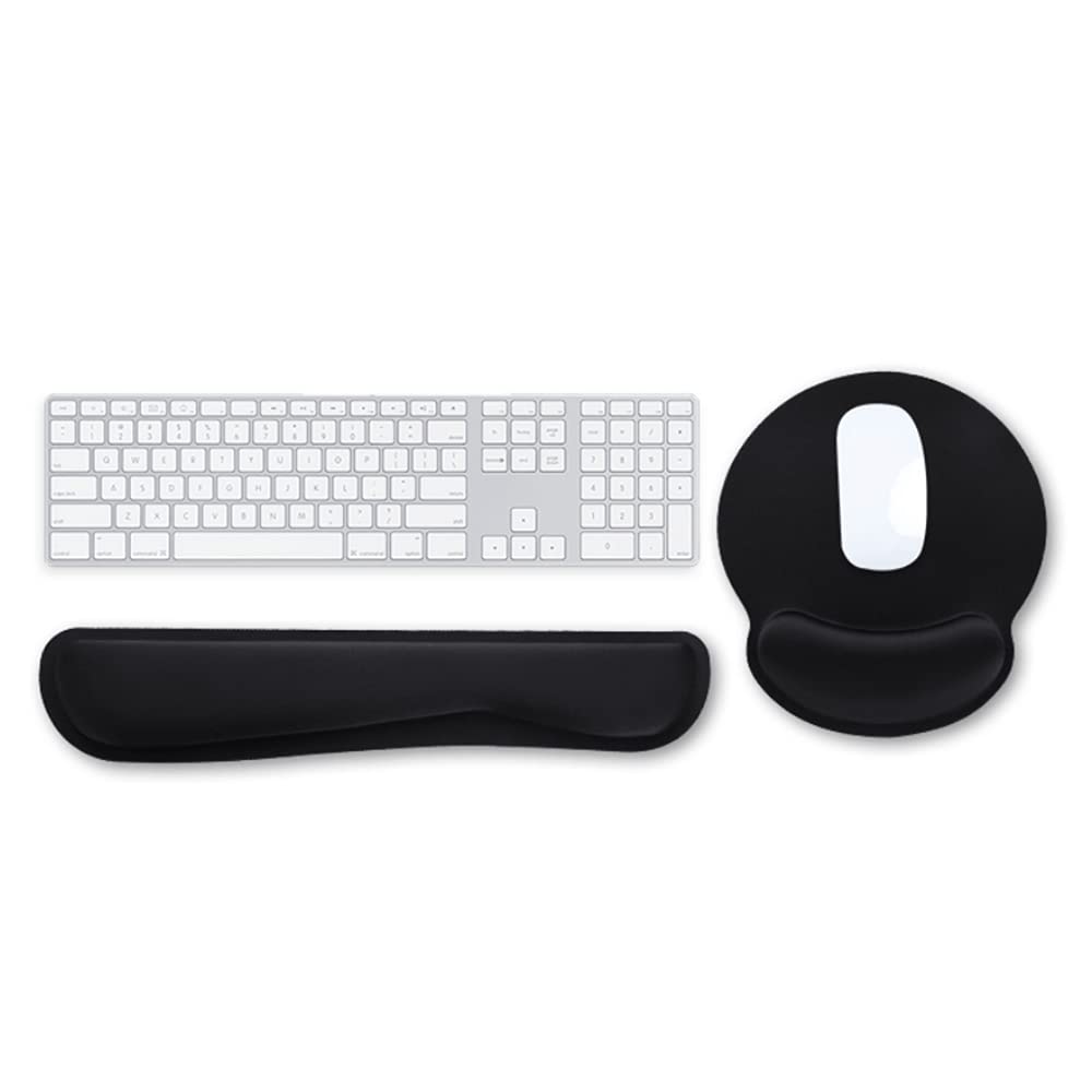 Ergonomic Mouse Pad with Wrist Support & Keyboard Wrist Rest Set - Non-Slip Rubber Base & Slow Rebound Memory Foam for Pain Relief - Perfect for Home Office, Gaming & Long Computer Work Sessions