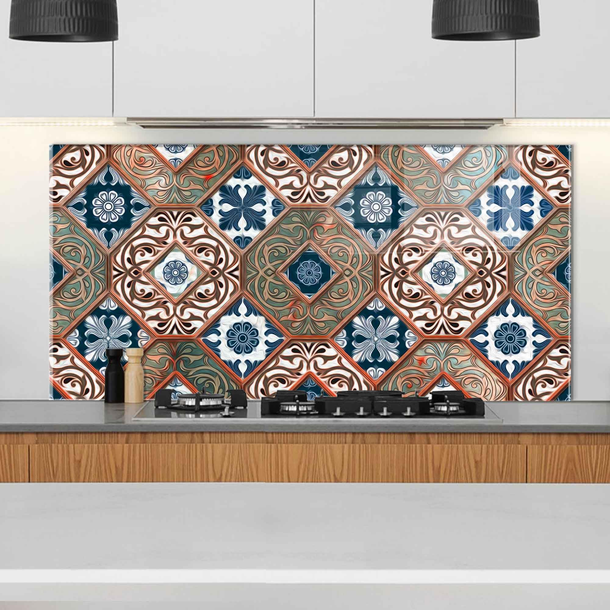 Roggmard Tempered Glass Kitchen Backsplash - 36x24 Inch (91x61cm) Stove Backsplash Cover, Splashback Tile, Kitchen Sink Splash Guard - Heat & Stain Resistant - Easy to Clean - Perfect for Modern Home Kitchen Decor & Renovation Projects