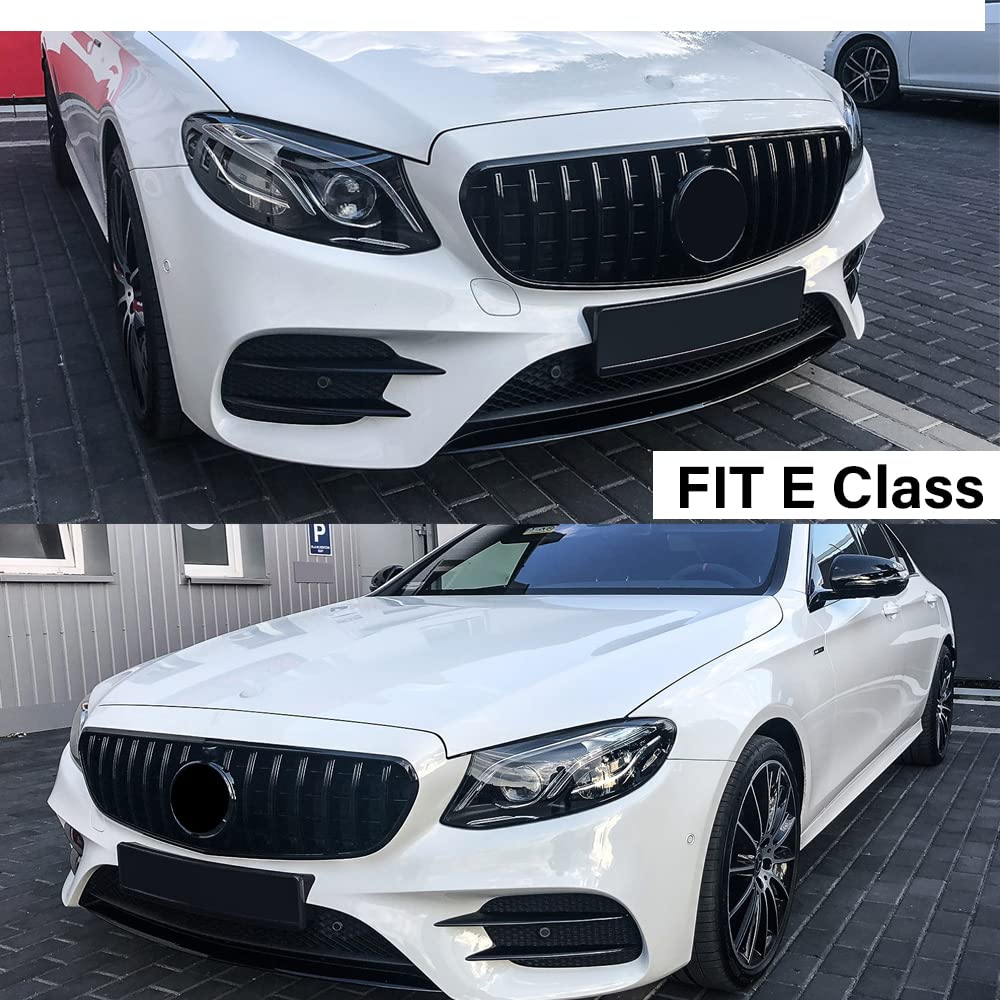 Premium Black Front Grille for Mercedes Benz W213 E250 E350 E400 (2017-2020) | Direct Fit Replacement | Enhances Style & Aerodynamics | Perfect for Upgrades & Customization