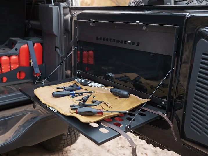 2024 Ford Bronco Folding Table - OEM Rear Swing Out Door Accessory for Camping & Outdoor Adventures | Perfect for Tailgating, Picnics & Off-Road Trips