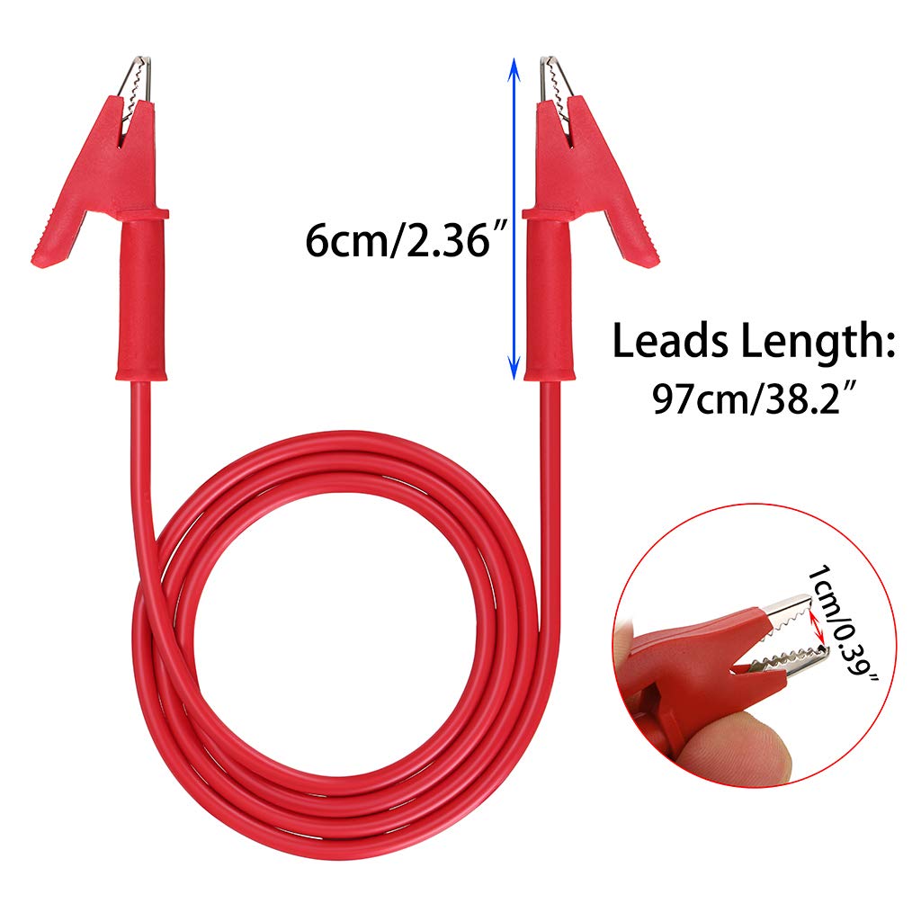 5 Pack Alligator Clips Test Leads - Dual Ended Copper Clamps for Electrical Testing in Labs & DIY