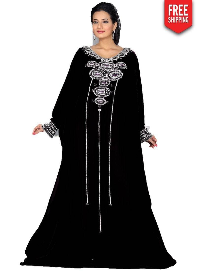 Elegant Embroidered Long Kaftan Dresses for Women - Boho Maxi Dress with Floral Patterns - Perfect for Beach, Vacation & Summer Outfits