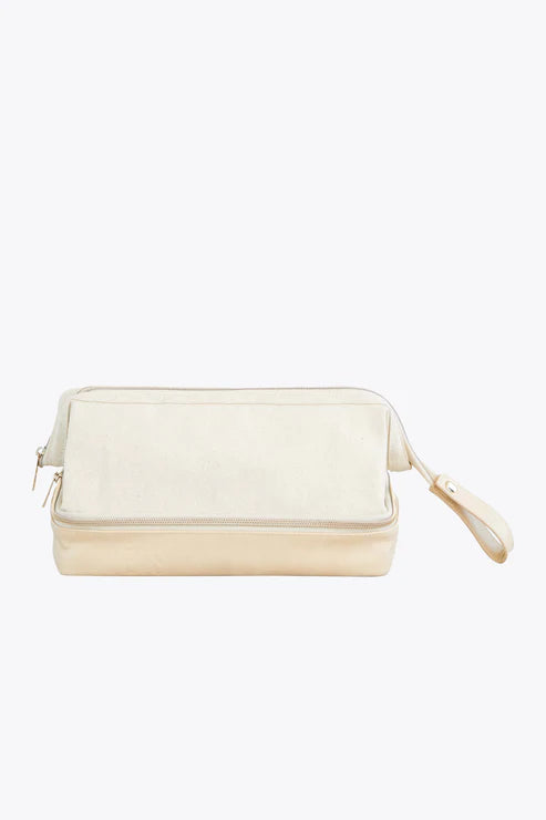 Premium Beige Dopp Kit for Men - Water-Resistant Travel Toiletry Bag - Perfect for Gym, Camping & Business Trips